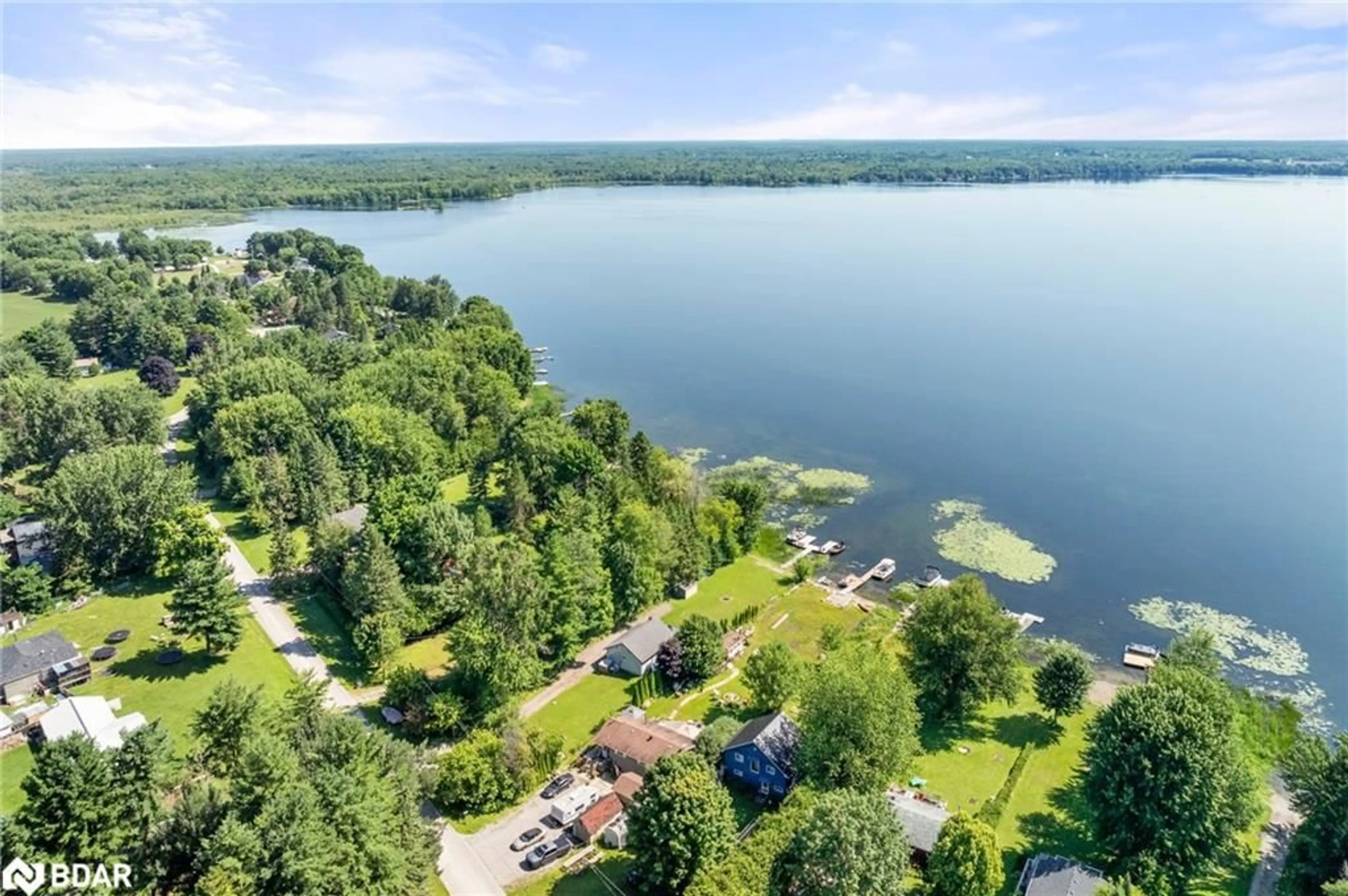 A pic from outside/outdoor area/front of a property/back of a property/a pic from drone, water/lake/river/ocean view for 104 Fulsom Cres, Carden Ontario L0K 1W0