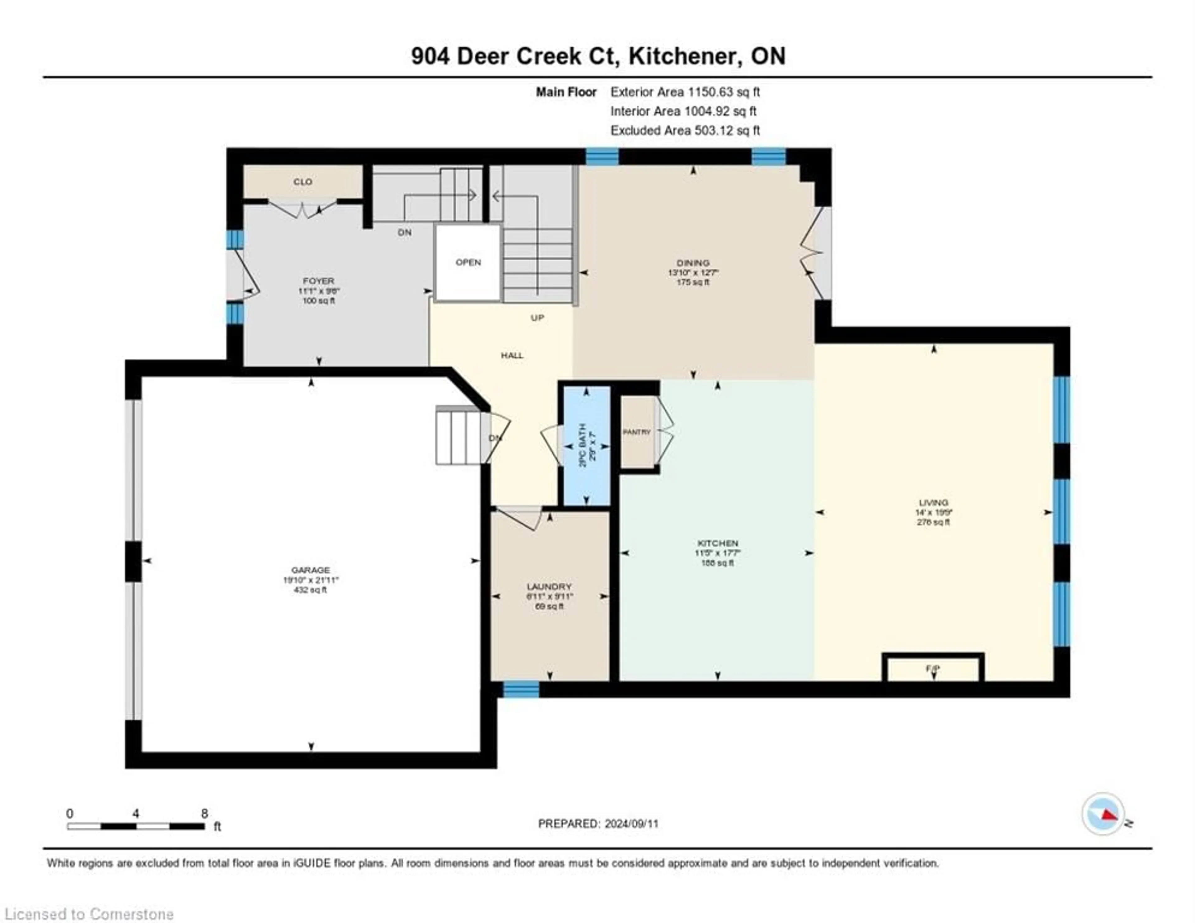 Floor plan for 904 Deer Creek Crt, Kitchener Ontario N2A 0J5