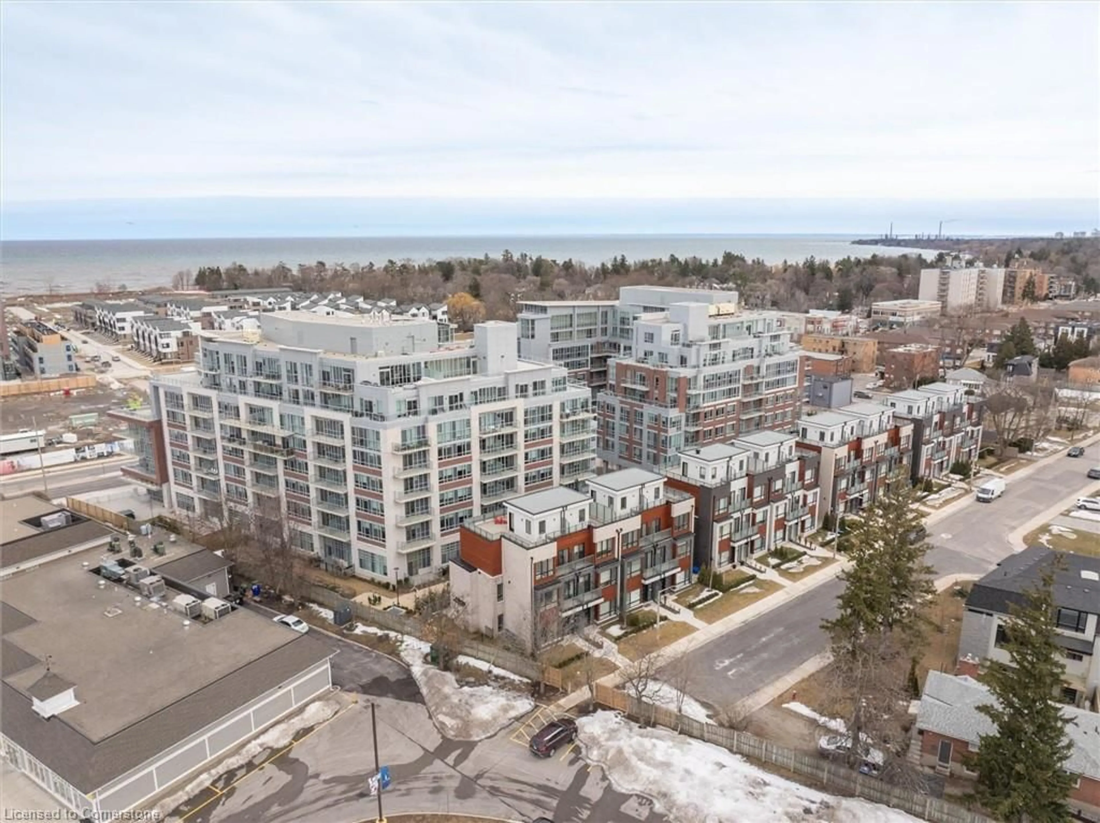 A pic from outside/outdoor area/front of a property/back of a property/a pic from drone, city buildings view from balcony for 115 High Street W #1, Mississauga Ontario L5H 1K4