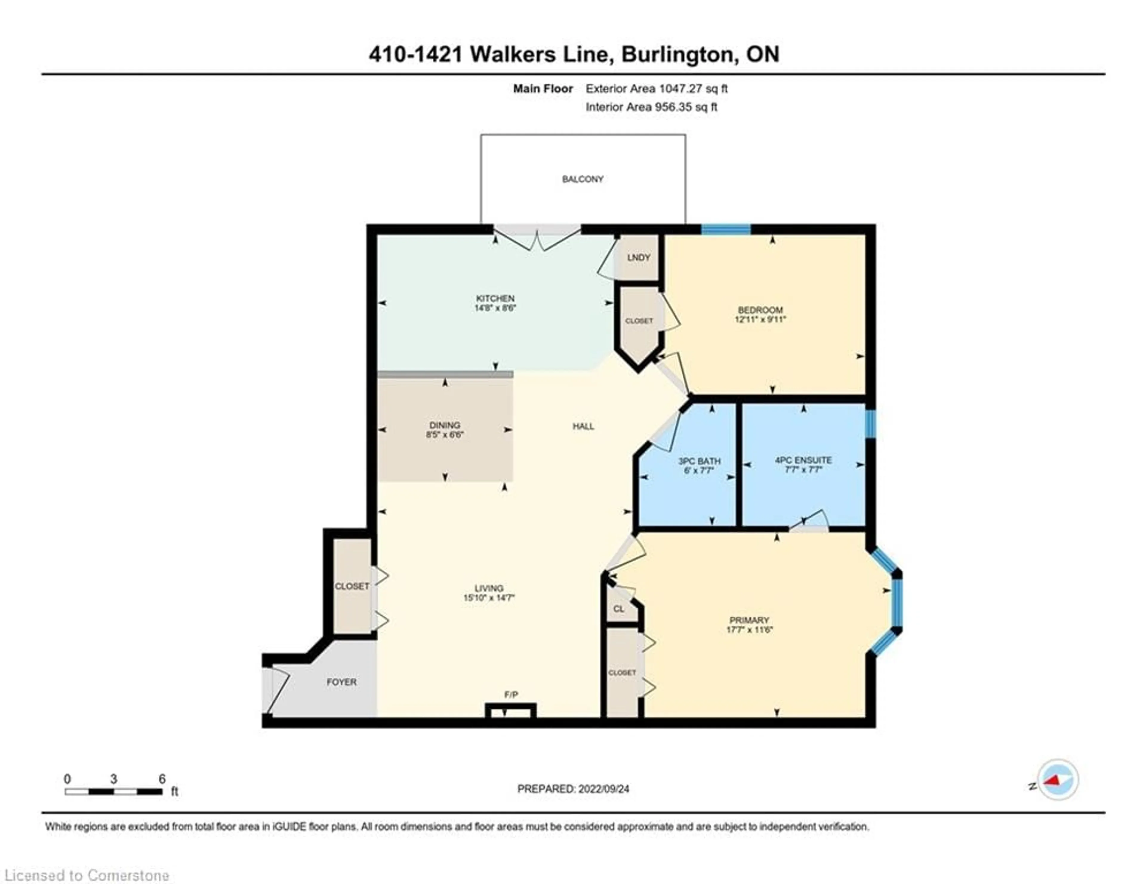 Floor plan for 1421 Walkers Line #410, Burlington Ontario L7M 4P4