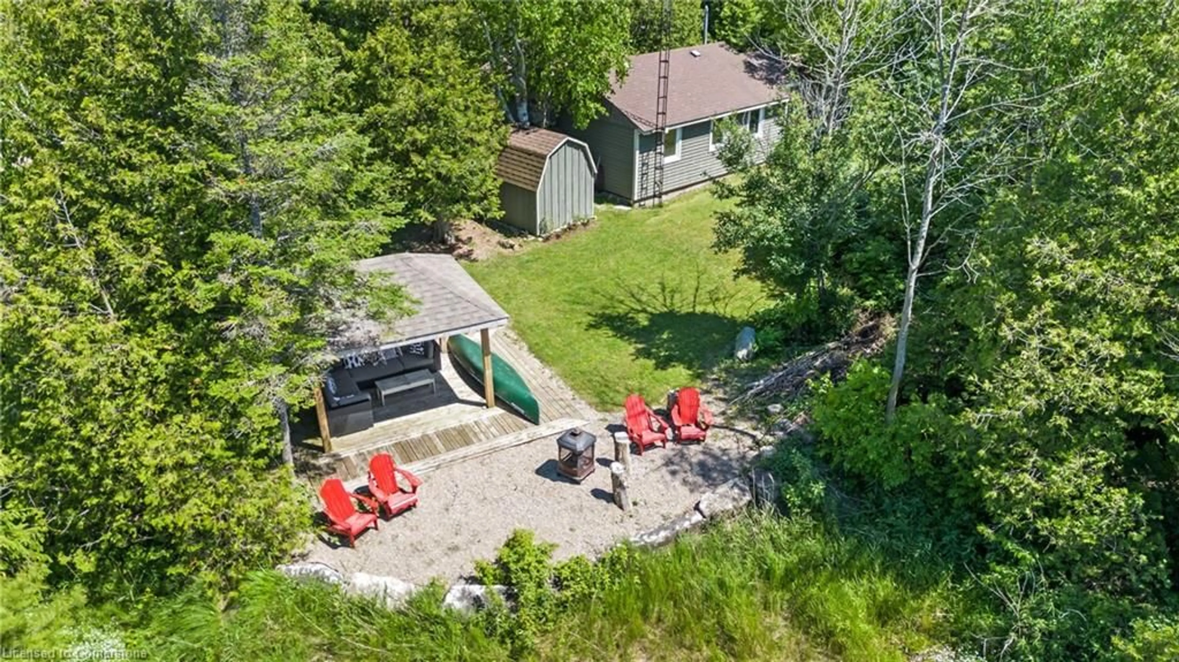 A pic from outside/outdoor area/front of a property/back of a property/a pic from drone, unknown for 282 Widgeon Cove Rd, Northern Bruce Peninsula Ontario N0H 2T0