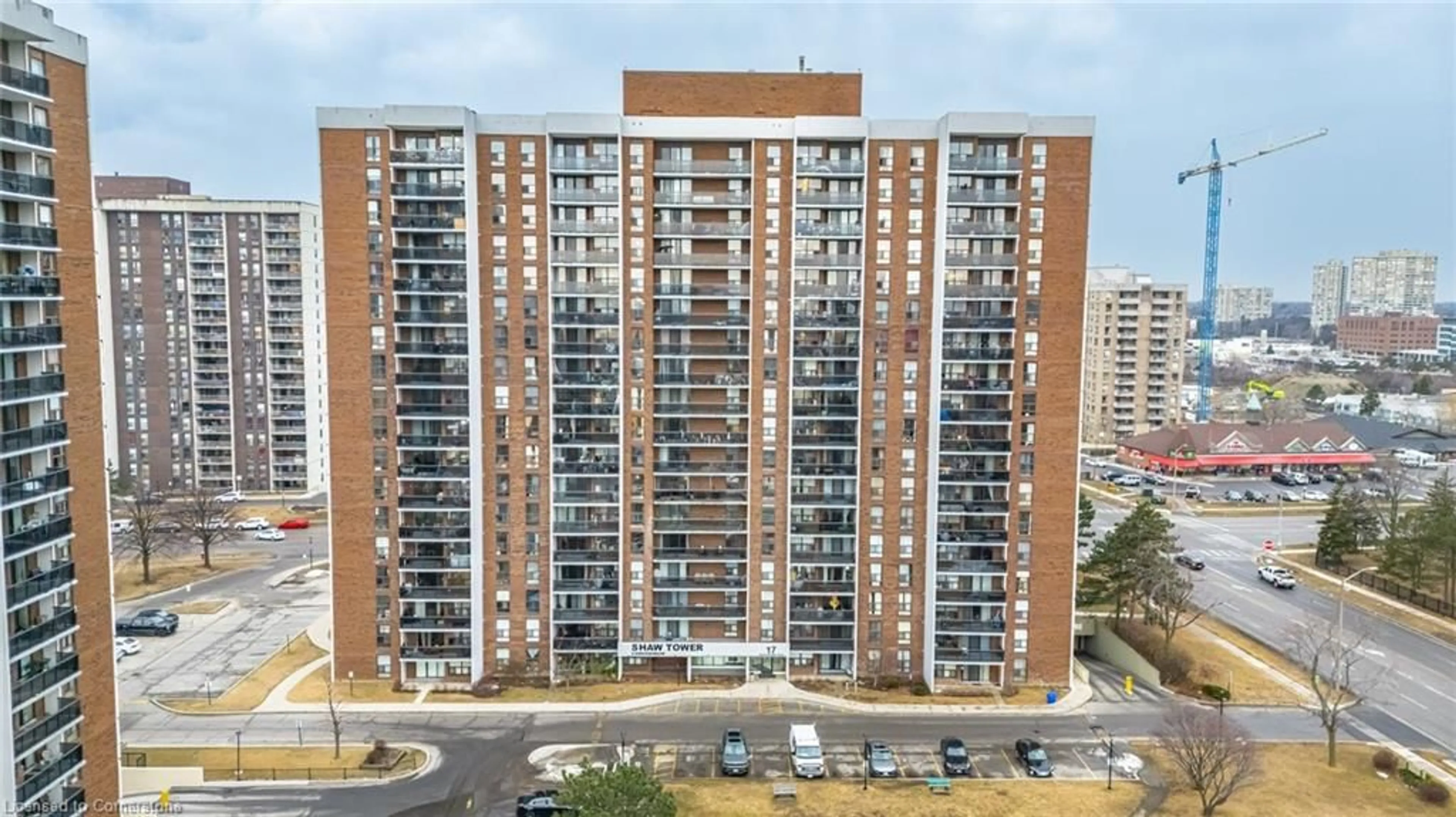 A pic from outside/outdoor area/front of a property/back of a property/a pic from drone, city buildings view from balcony for 17 Knightsbridge Rd #1605, Brampton Ontario L6T 3X9