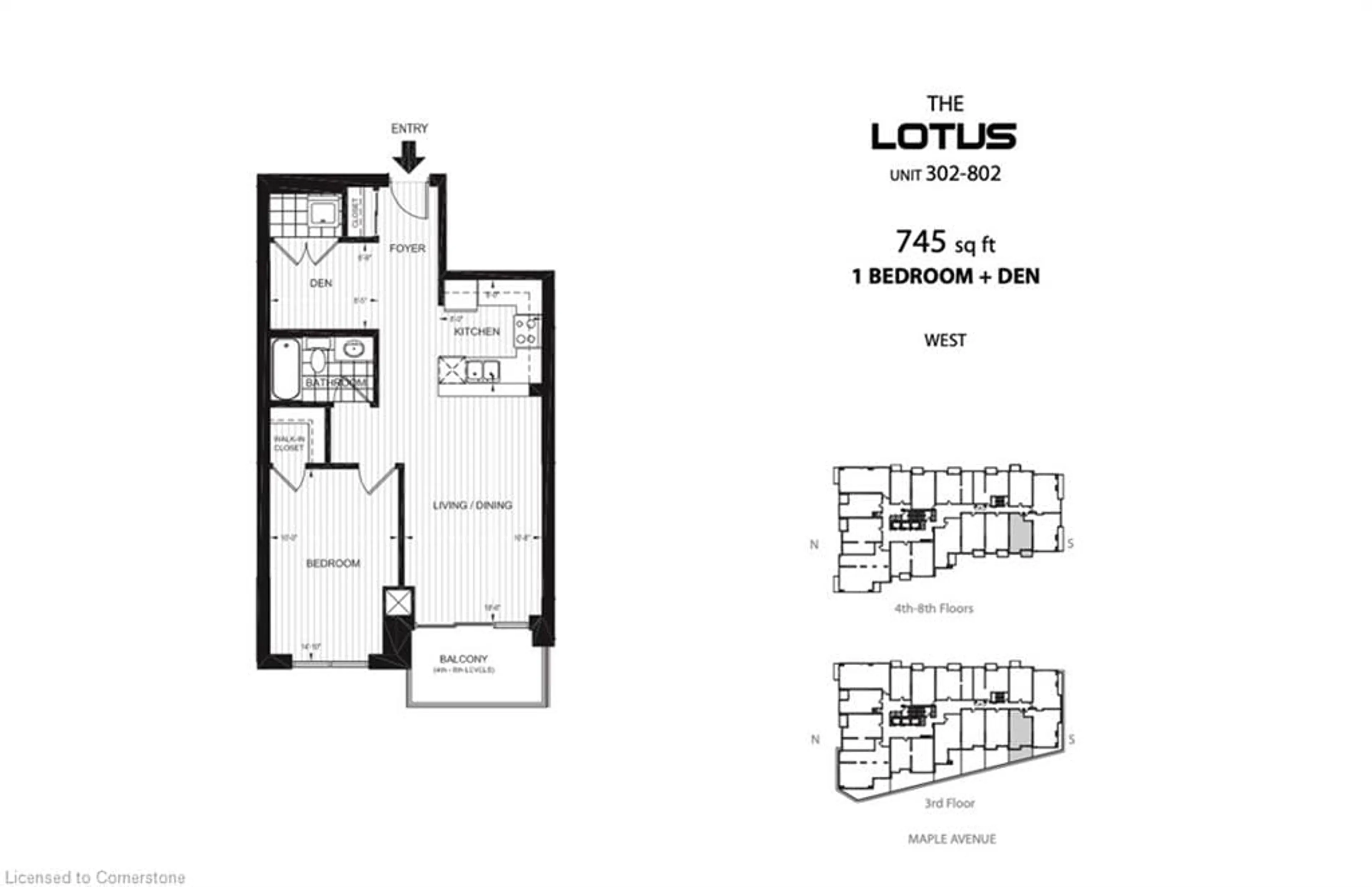 Floor plan for 551 Maple Ave #602, Burlington Ontario L7S 1M7