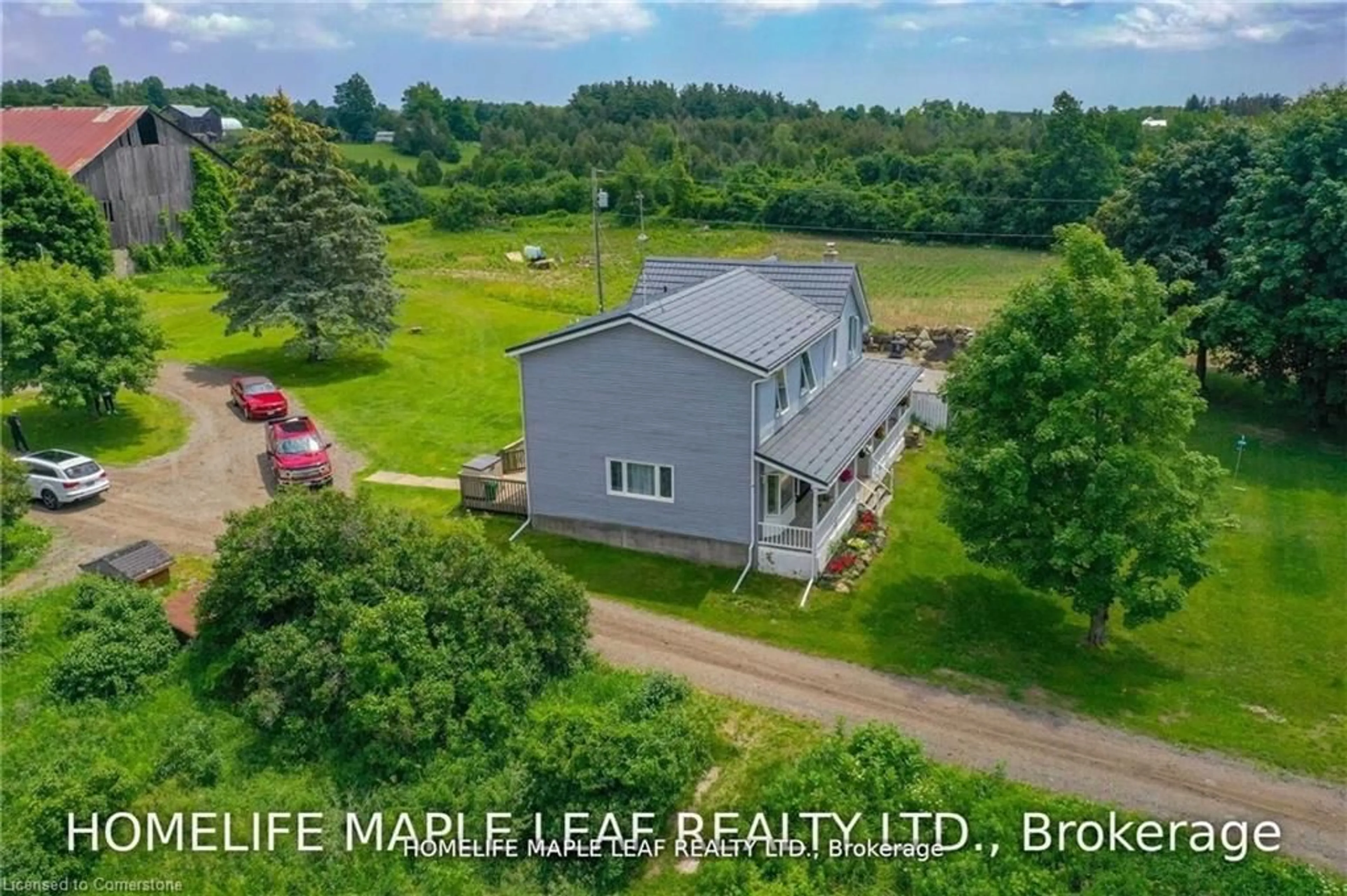 A pic from outside/outdoor area/front of a property/back of a property/a pic from drone, water/lake/river/ocean view for 12097 6th Line Nassagaweya, Milton Ontario L7J 2L7