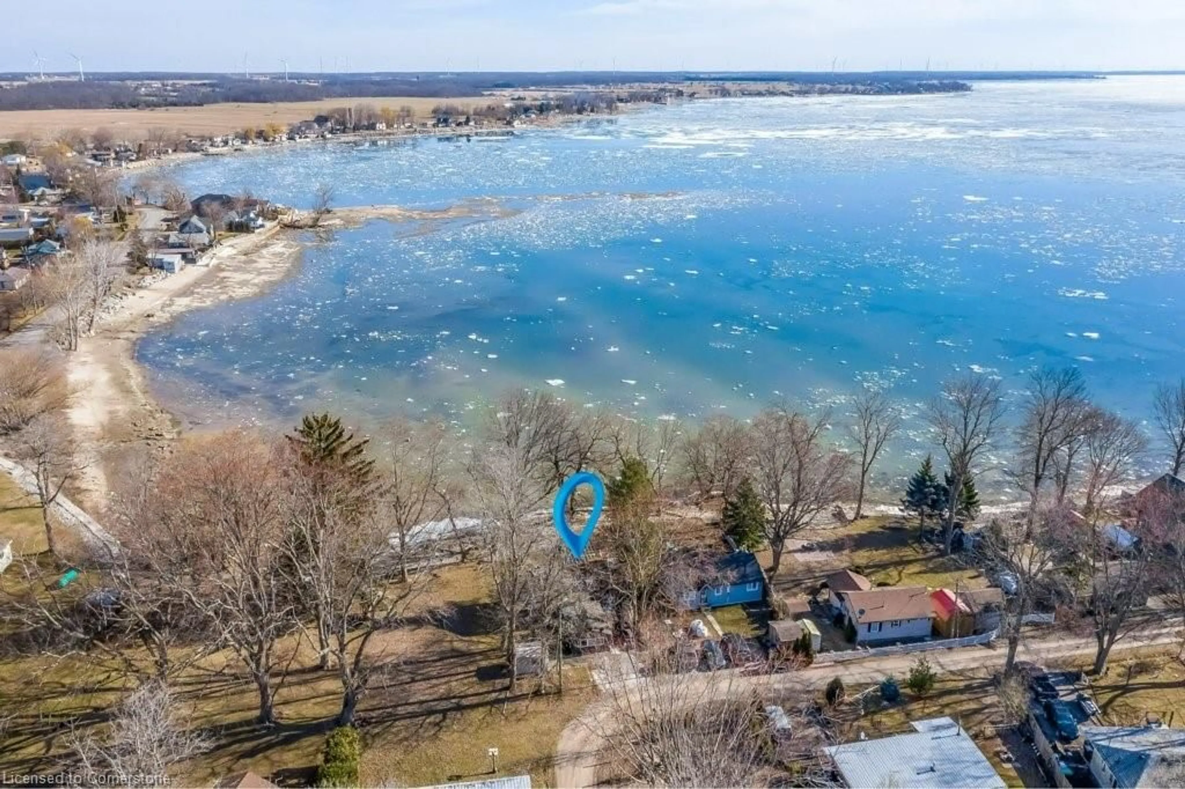 A pic from outside/outdoor area/front of a property/back of a property/a pic from drone, water/lake/river/ocean view for 3 Orchard Lane, Rainham Ontario N0A 1P0