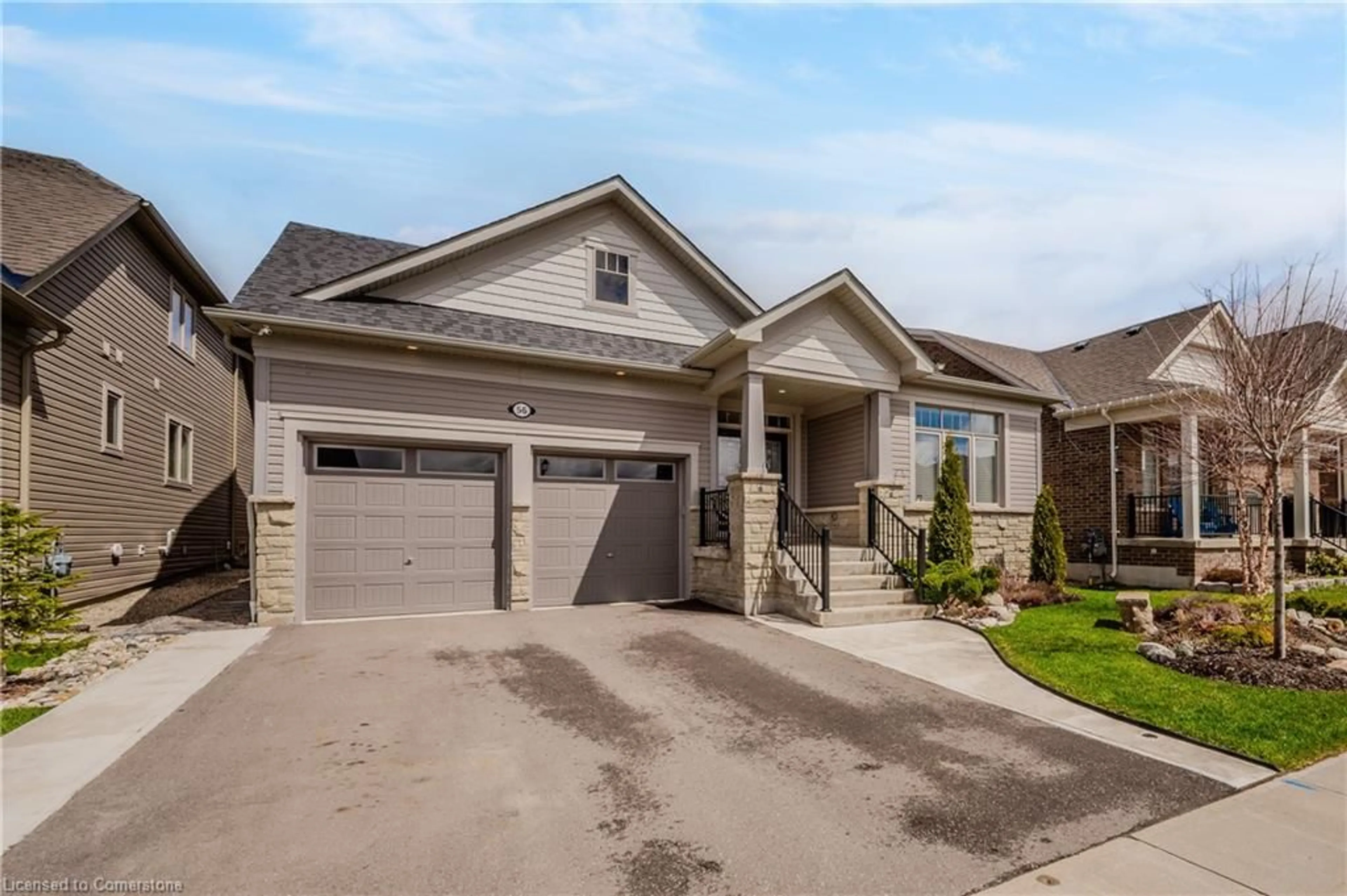 Home with brick exterior material, street for 56 Harpin Way, Fergus Ontario N1M 0H1