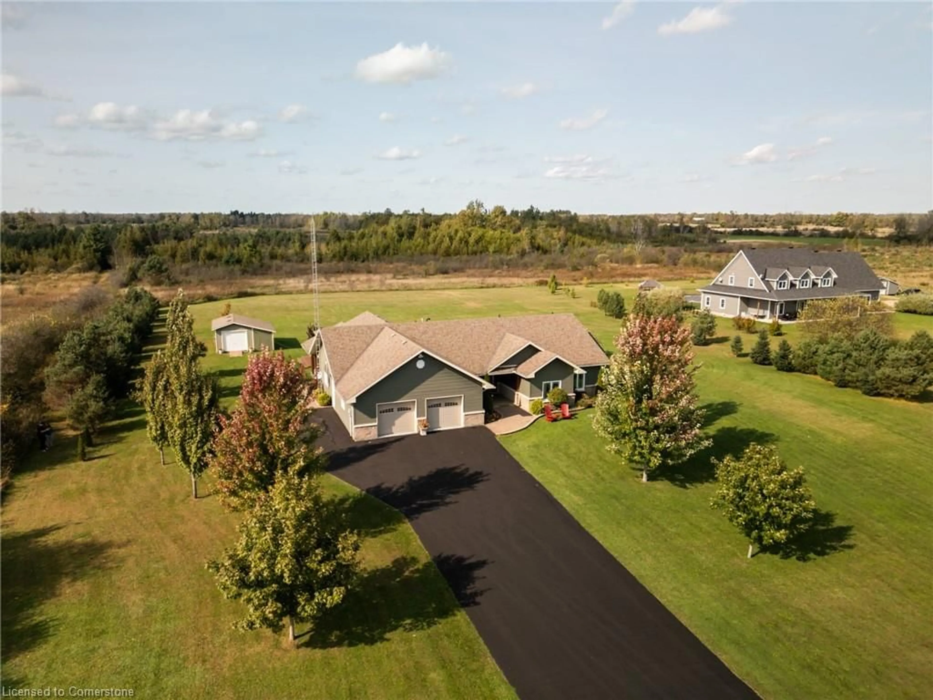 A pic from outside/outdoor area/front of a property/back of a property/a pic from drone, water/lake/river/ocean view for 1562 Drummond 1 Conc, Perth Ontario K7H 3C3