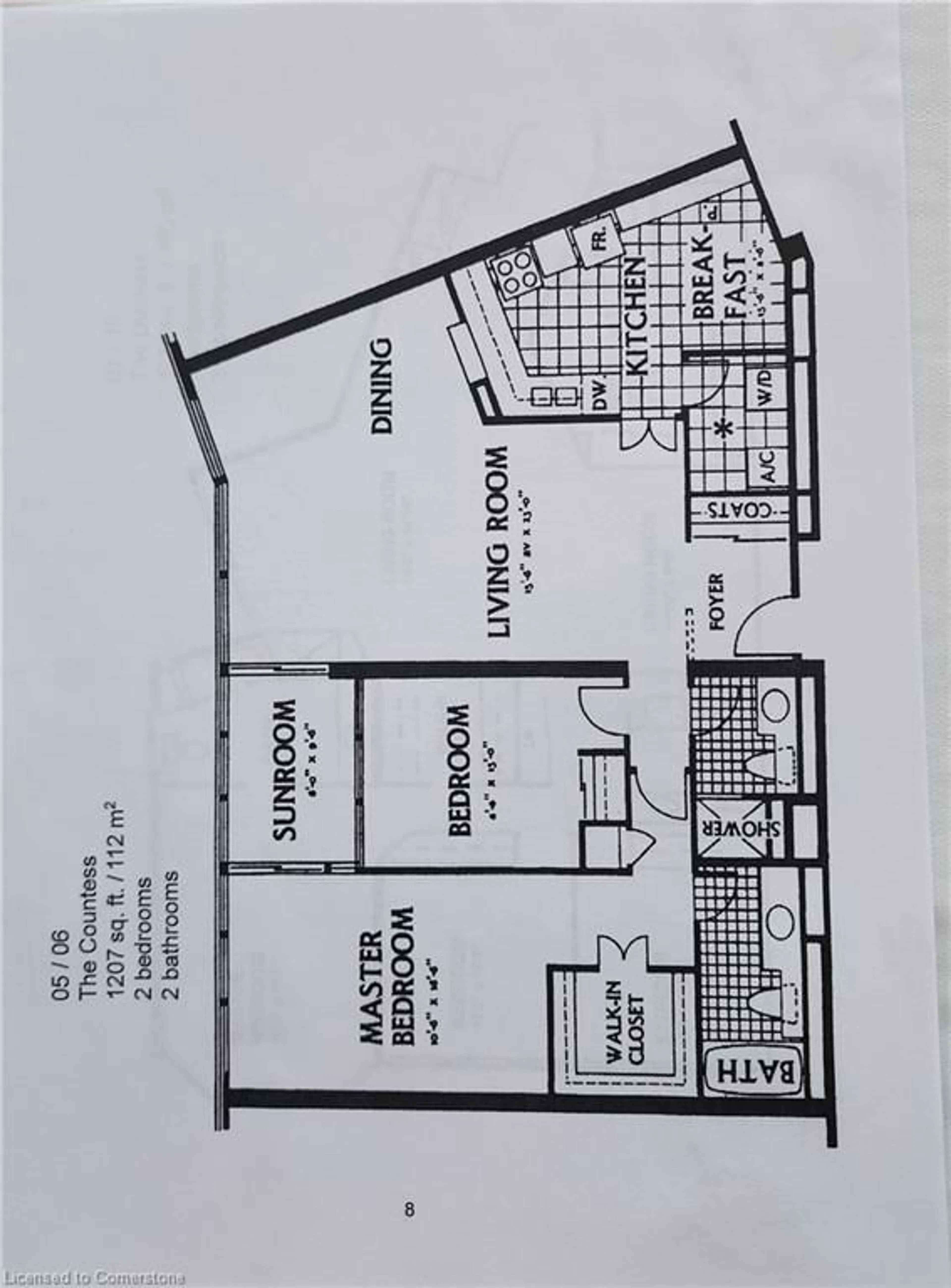 Floor plan for 1230 Marlborough Crt #406, Oakville Ontario L6H 3K6