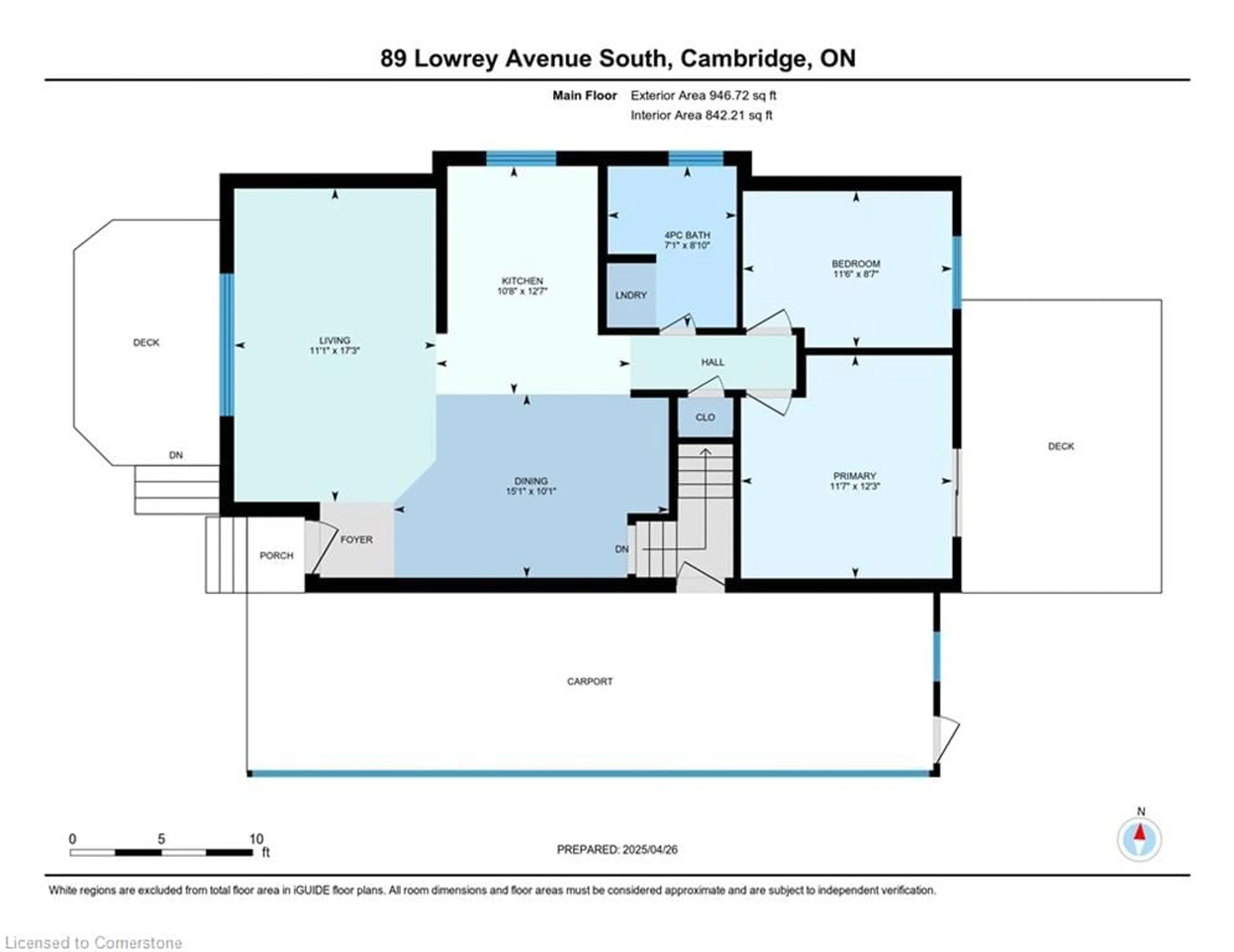 Floor plan for 89 Lowrey Ave, Cambridge Ontario N1R 4Z7