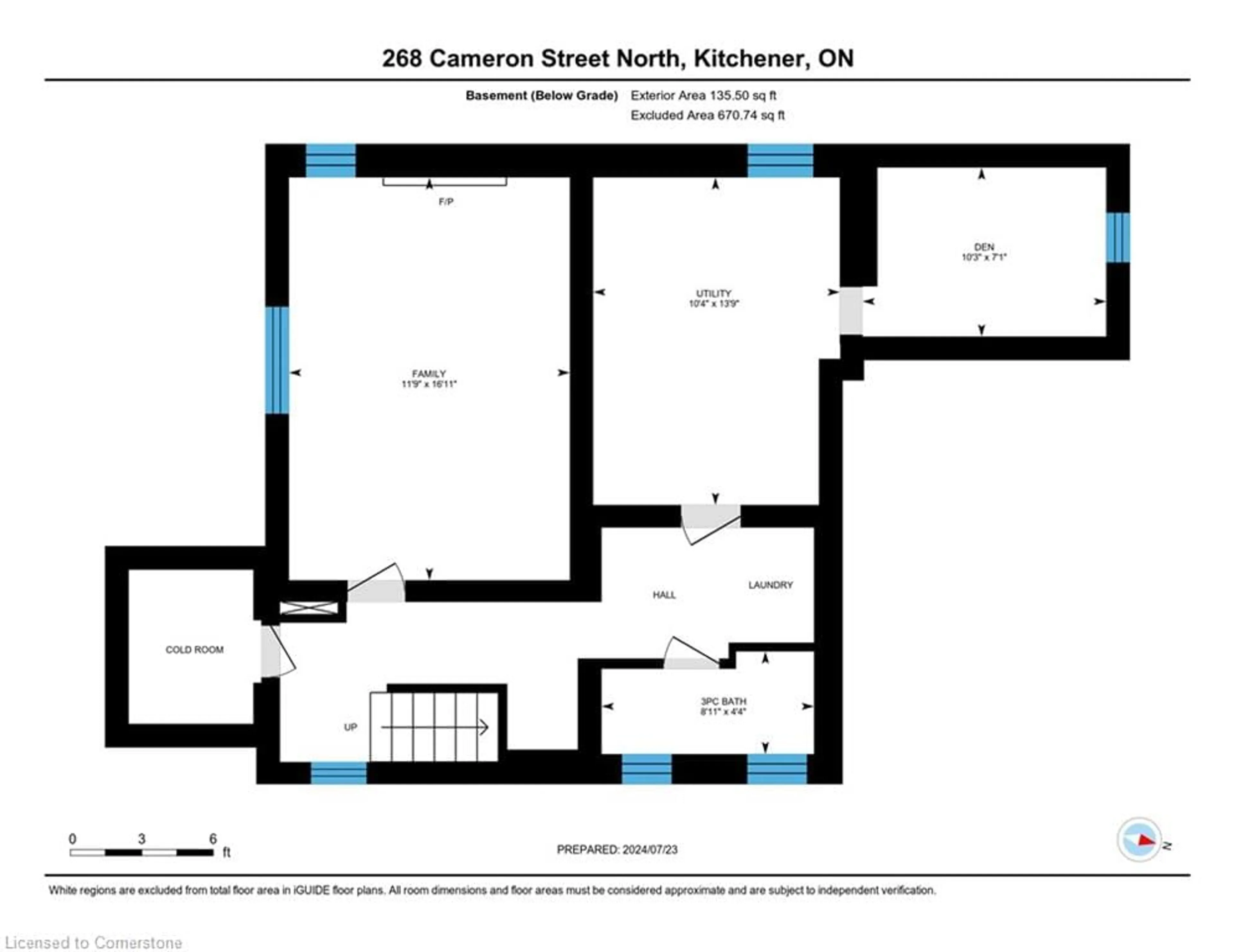 Floor plan for 268 Cameron St, Kitchener Ontario N2H 3B5