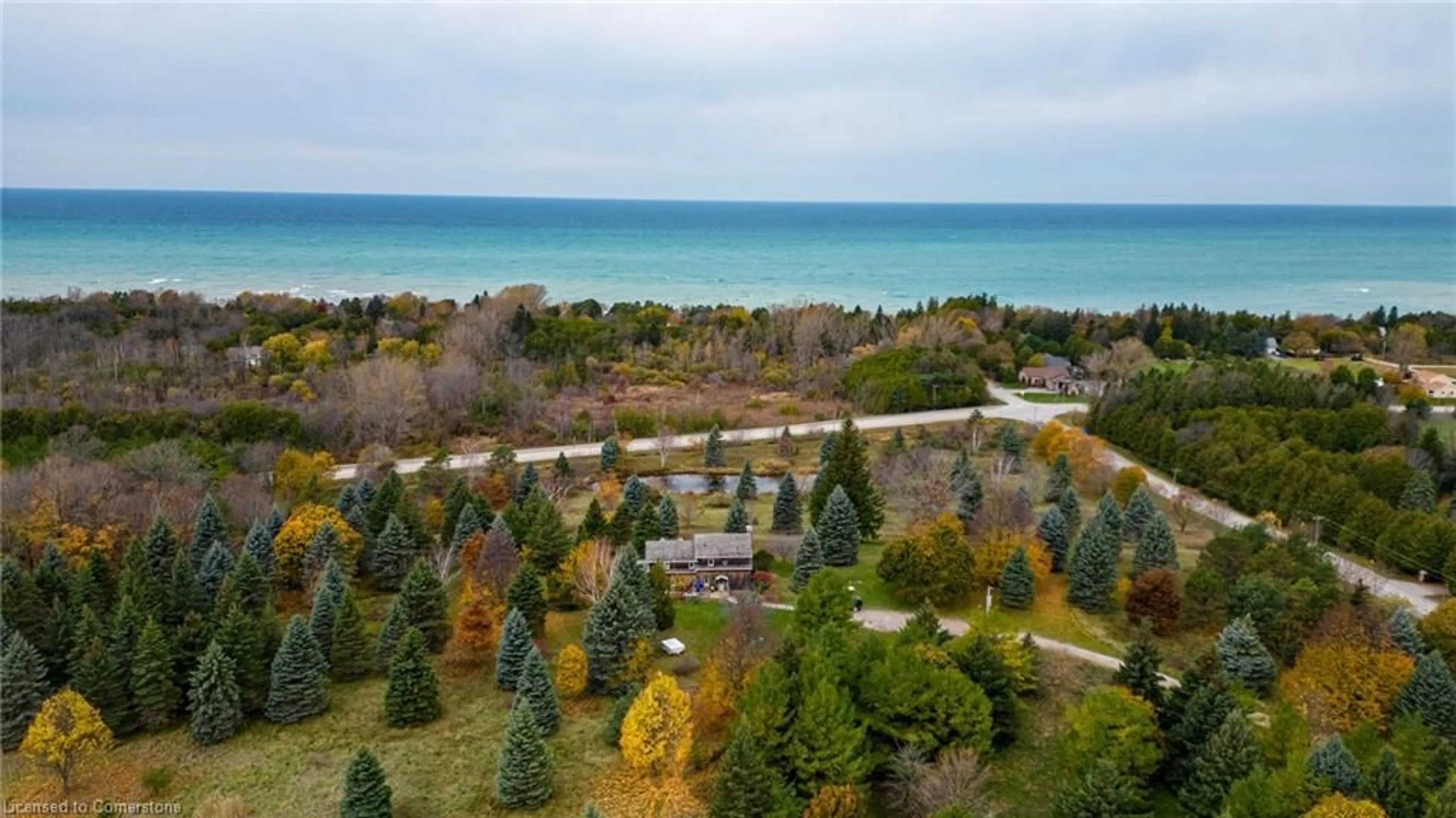 A pic from outside/outdoor area/front of a property/back of a property/a pic from drone, water/lake/river/ocean view for 1597 Concession 5 Rd, Kincardine Ontario N2Z 1H1