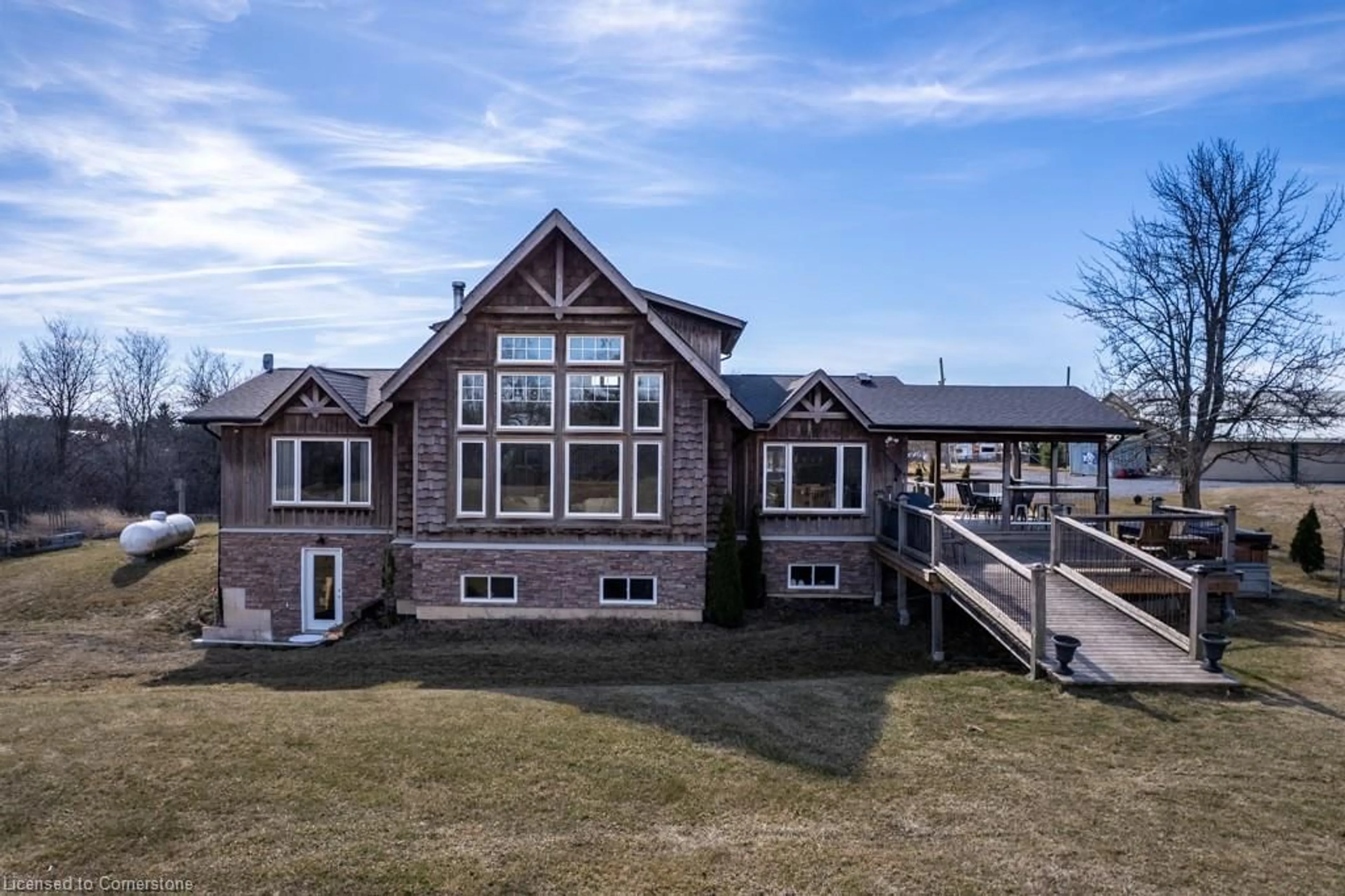 A pic from outside/outdoor area/front of a property/back of a property/a pic from drone, water/lake/river/ocean view for 1655 Indiana Rd, Canfield Ontario N0A 1C0