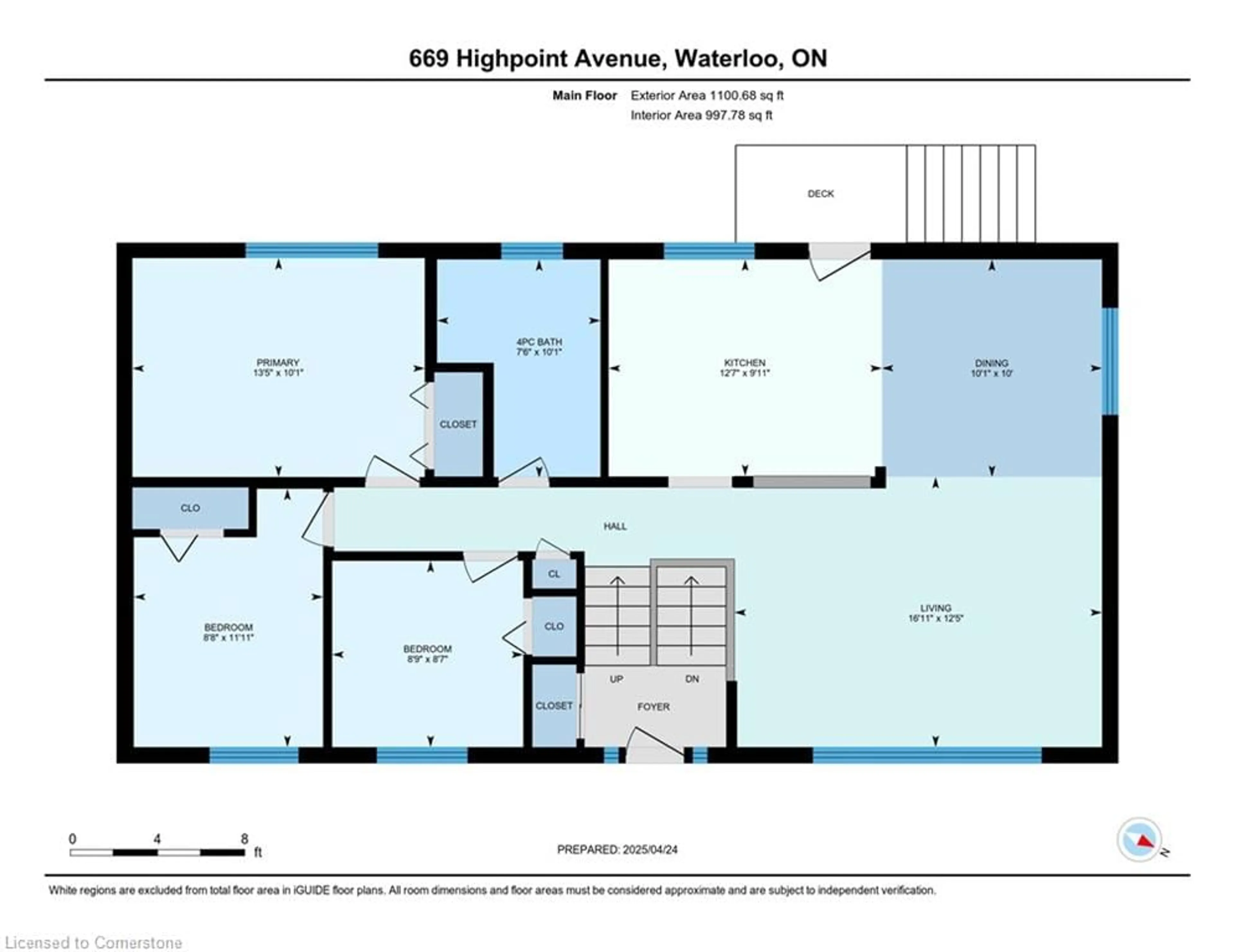 Floor plan for 669 Highpoint Ave, Waterloo Ontario N2L 4Z4