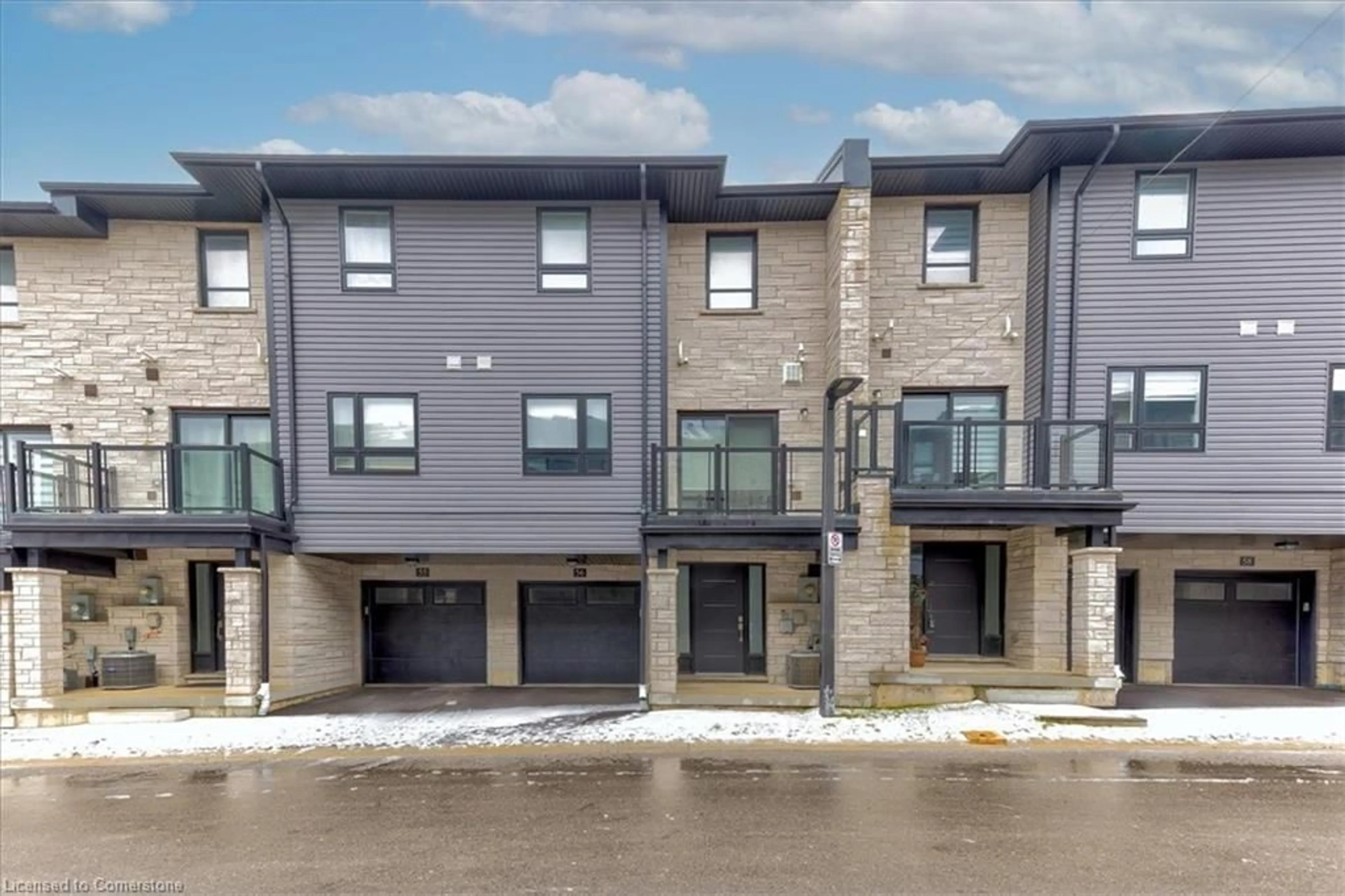 A pic from outside/outdoor area/front of a property/back of a property/a pic from drone, street for 51 Sparrow Avenue #56, Cambridge Ontario N1T 0E5