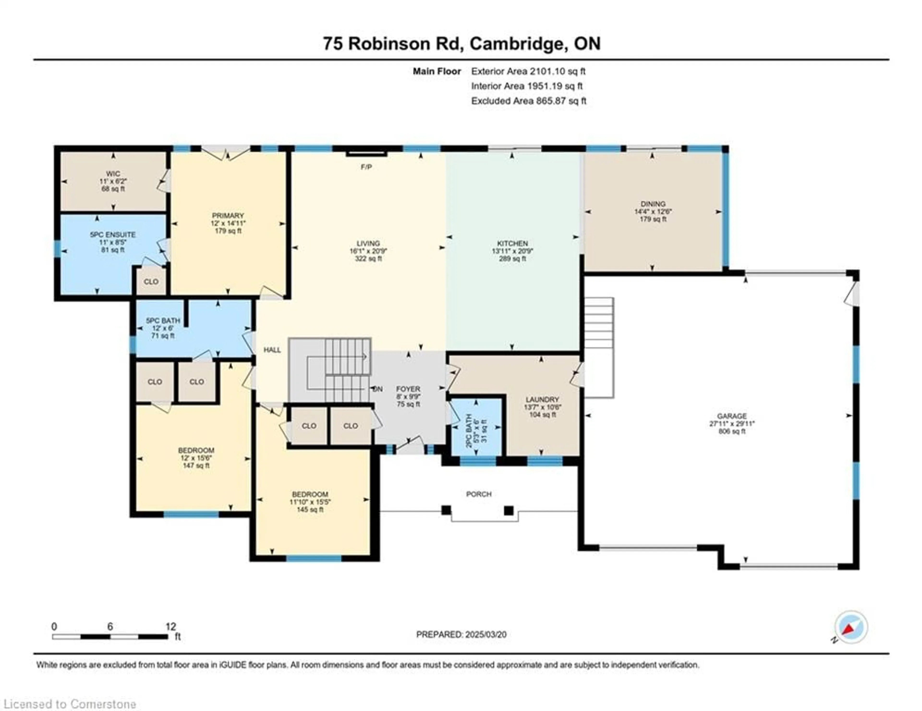 Floor plan for 75 Robinson Rd, Cambridge Ontario N1R 5S7