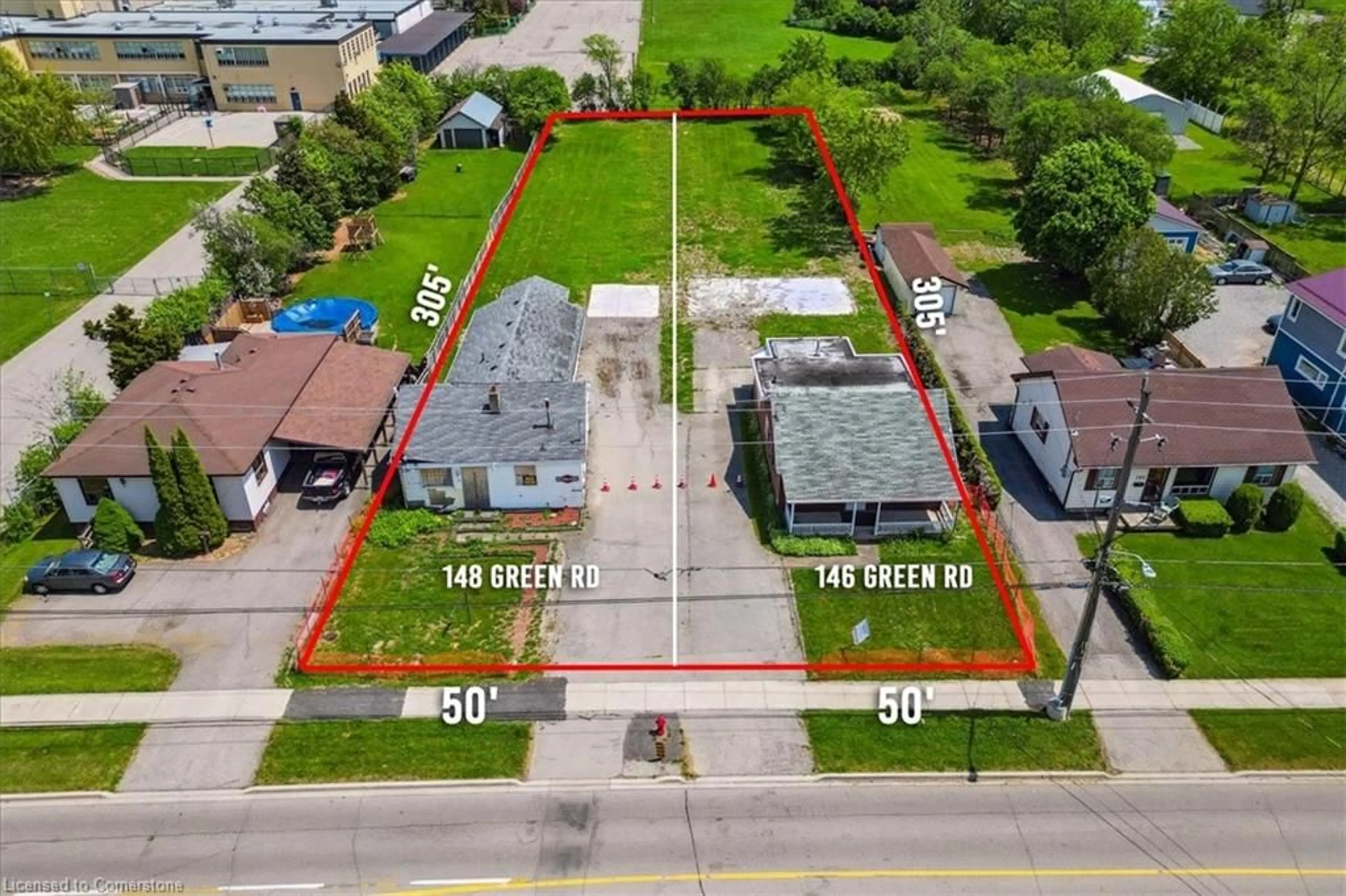 A pic from outside/outdoor area/front of a property/back of a property/a pic from drone, street for 146 Green Rd, Stoney Creek Ontario L8G 3X1