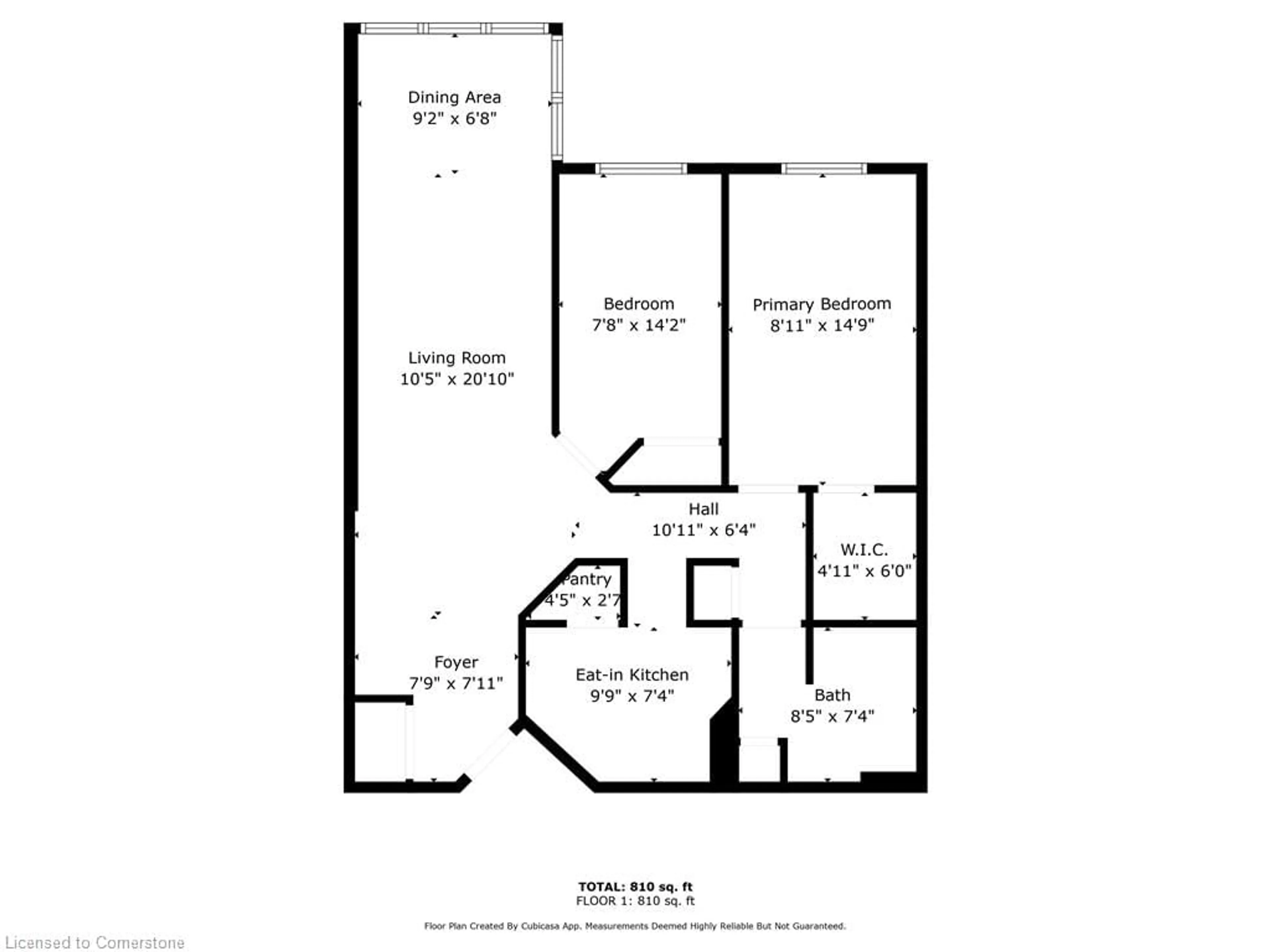 Floor plan for 175 Hunter St #405, Hamilton Ontario L8N 4E7