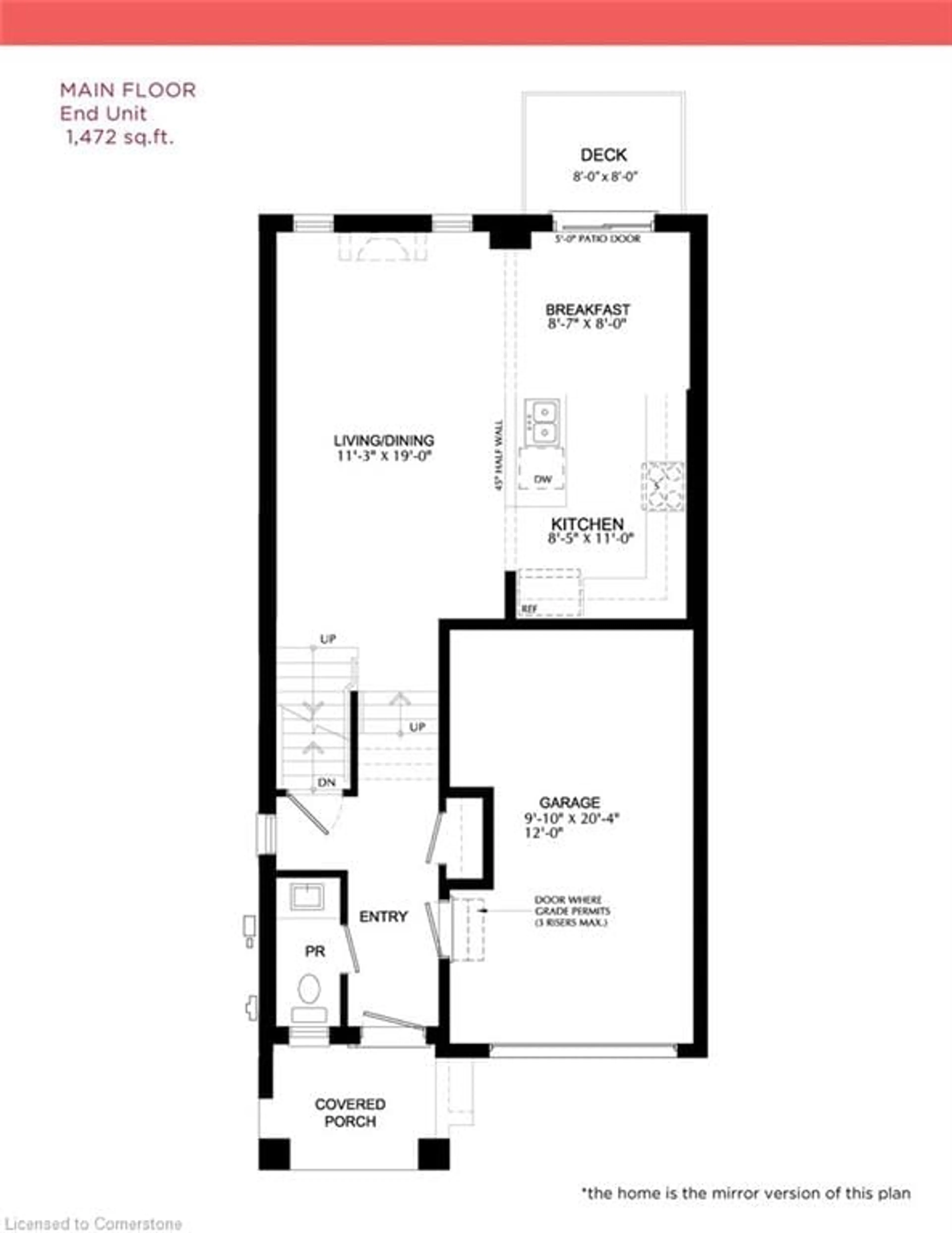 Floor plan for 67 Cadwell Lane, Hamilton Ontario L9C 0E8