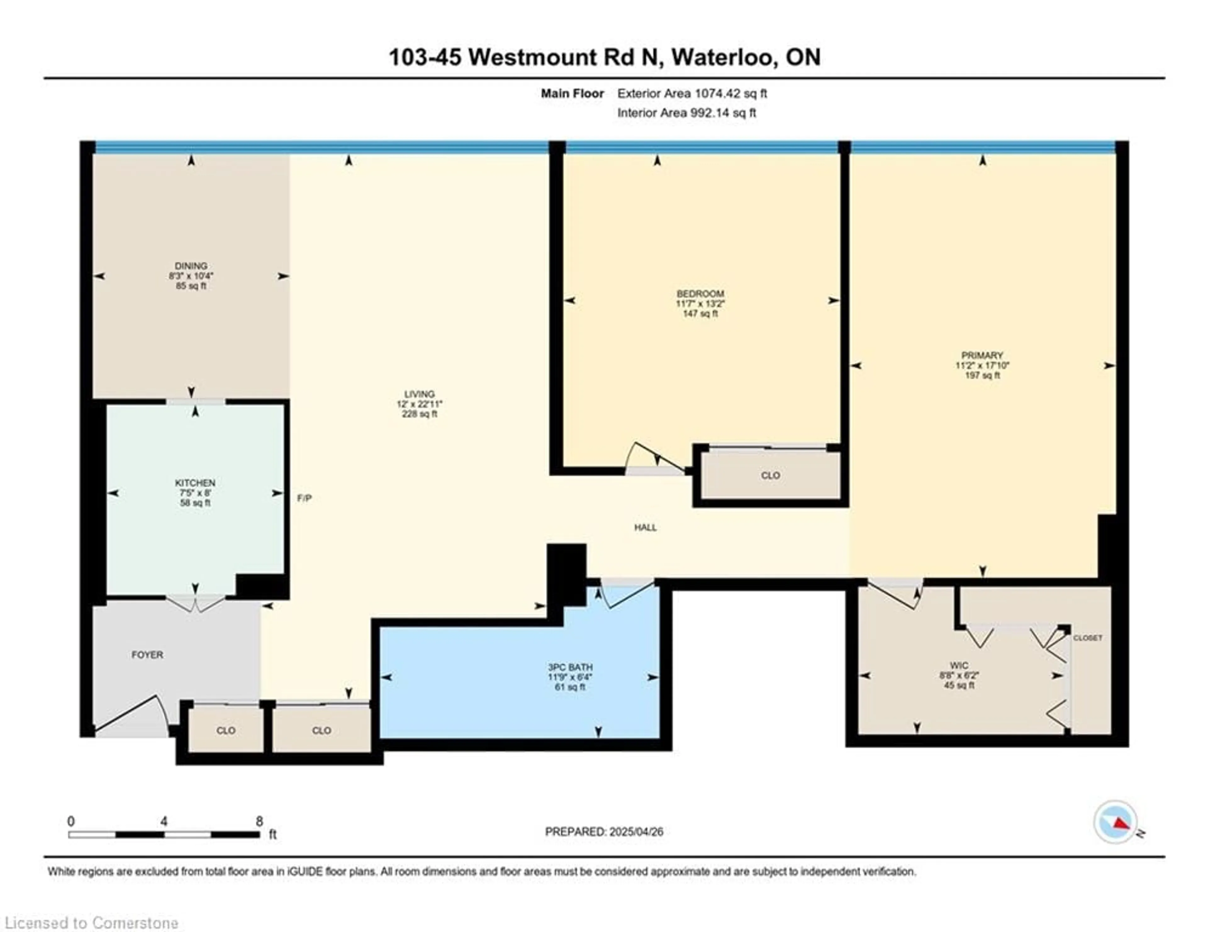 Floor plan for 45 Westmount Rd #101&103, Waterloo Ontario N2L 2R3