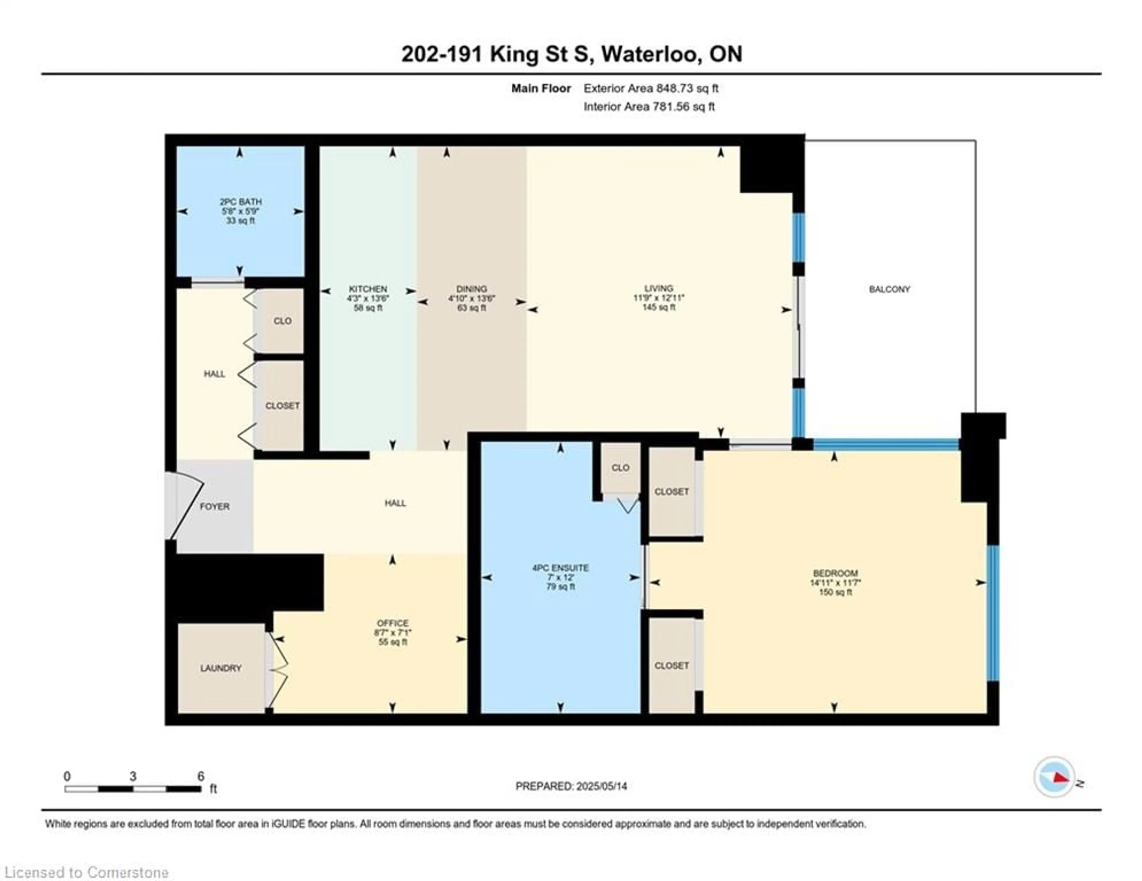 Floor plan for 191 King St #202, Waterloo Ontario N2J 1R1