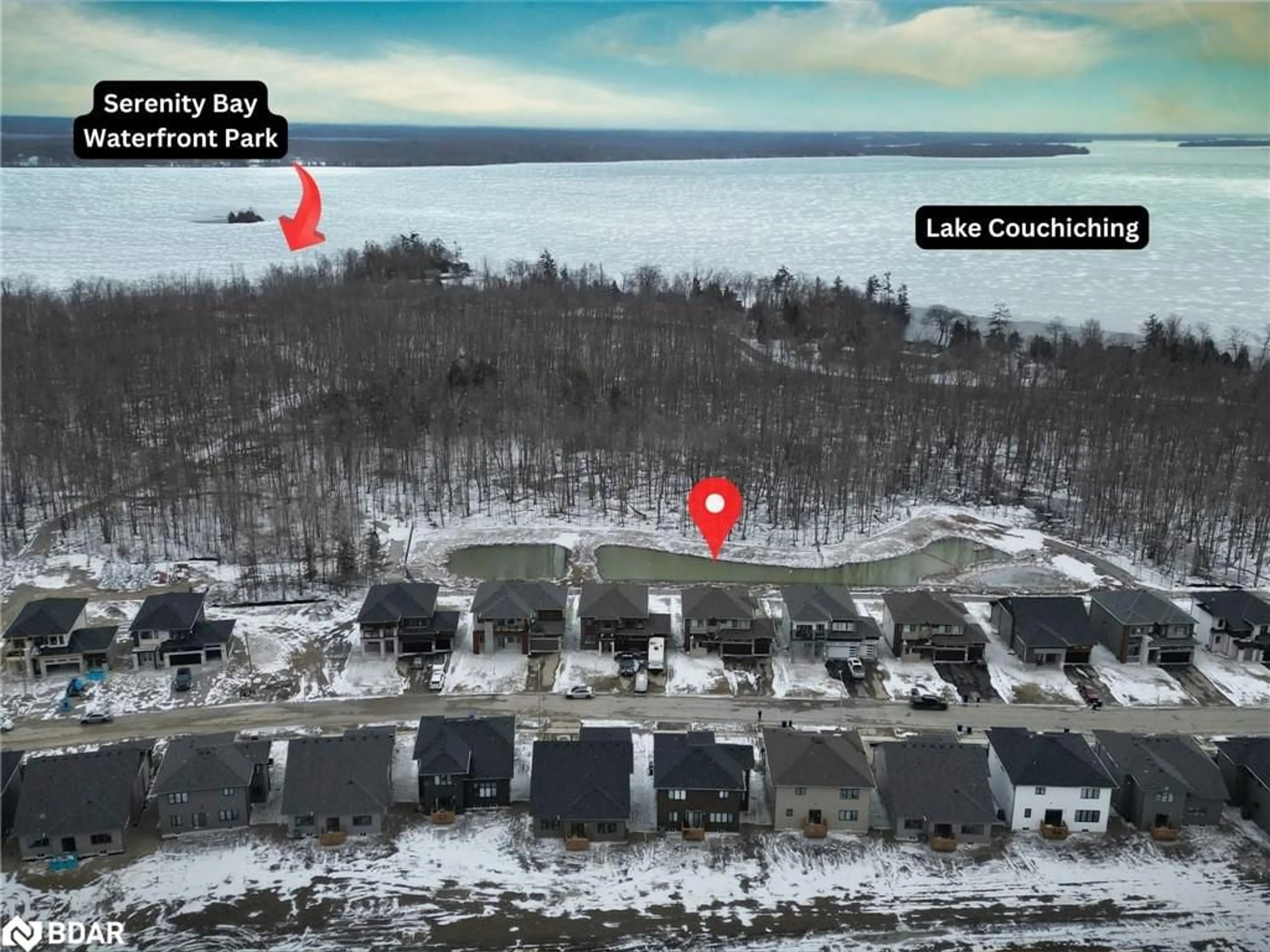 A pic from outside/outdoor area/front of a property/back of a property/a pic from drone, water/lake/river/ocean view for 3153 Searidge St St, Severn Ontario L3V 8R1