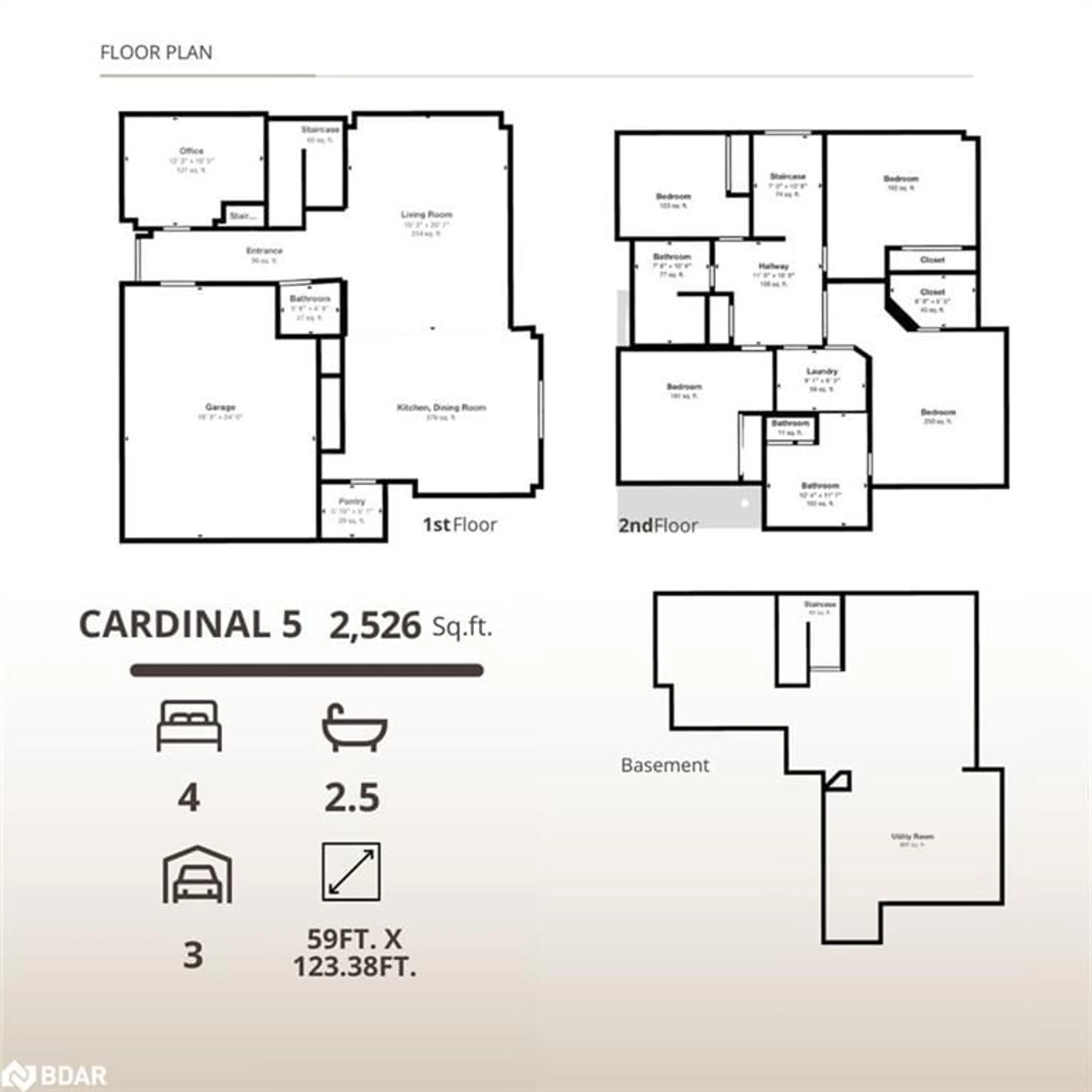 Floor plan for 3153 Searidge St St, Severn Ontario L3V 8R1