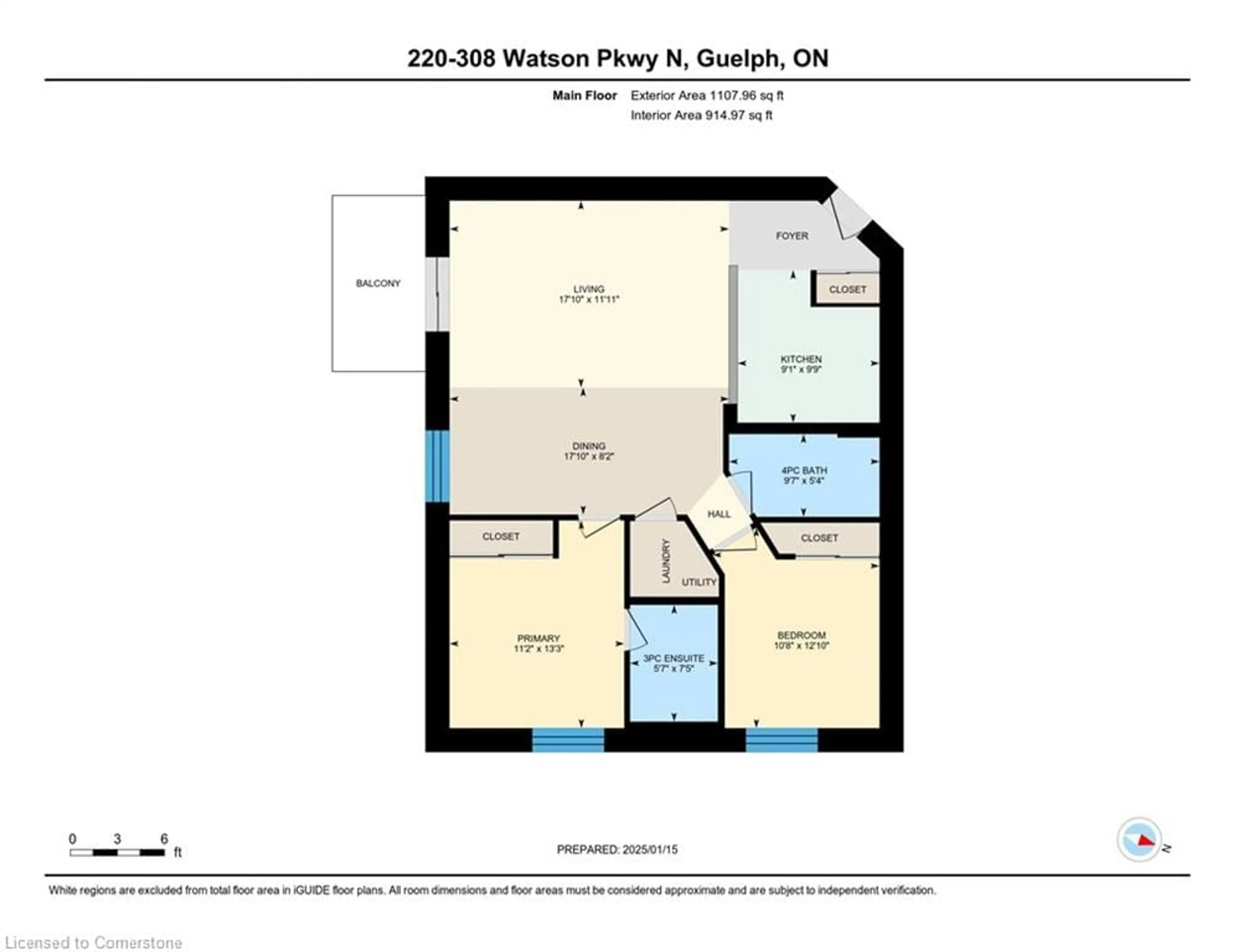Floor plan for 308 Watson Pky #220, Guelph Ontario N1E 0G7