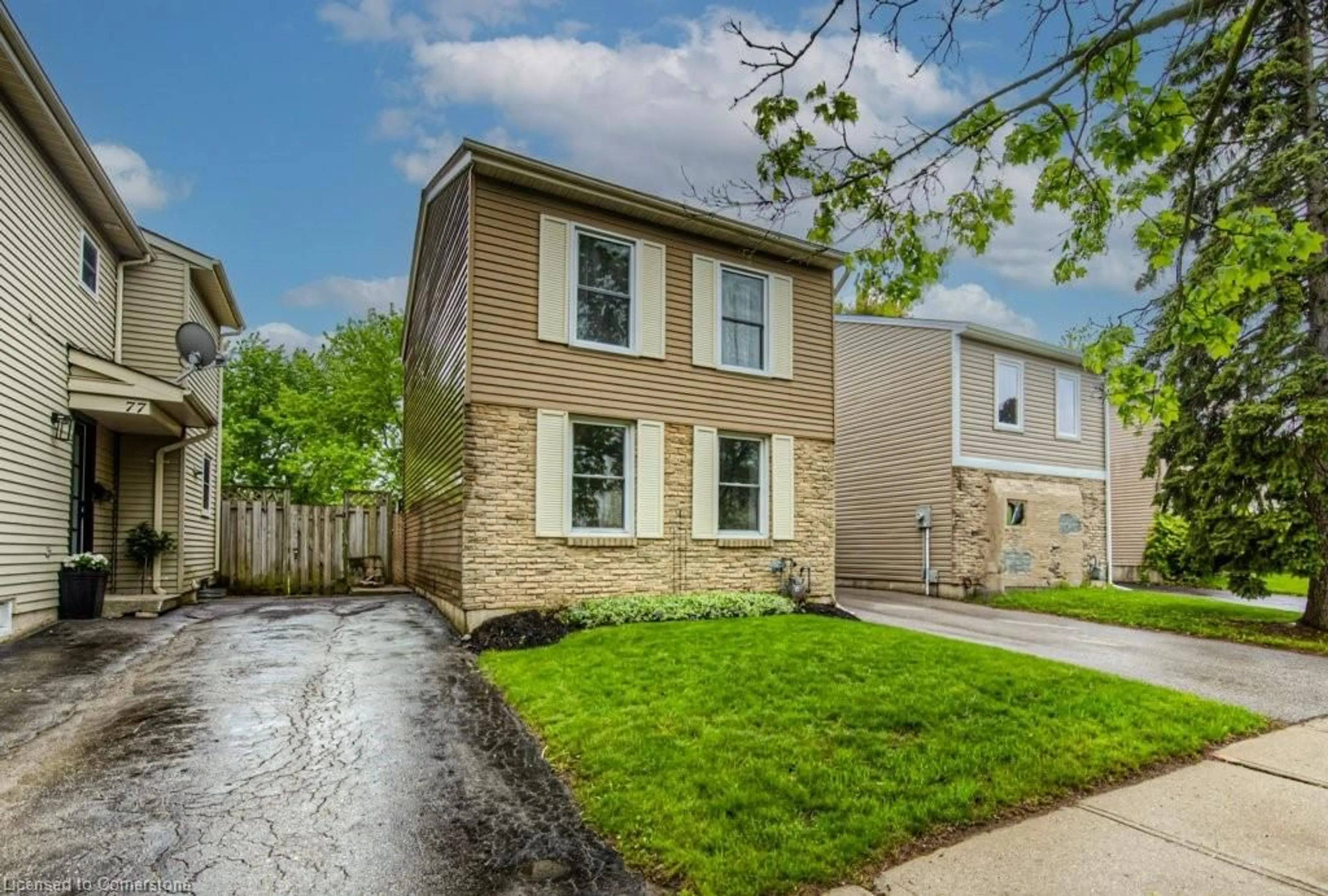Home with brick exterior material, street for 79 Timberlane Cres, Kitchener Ontario N2N 1T5