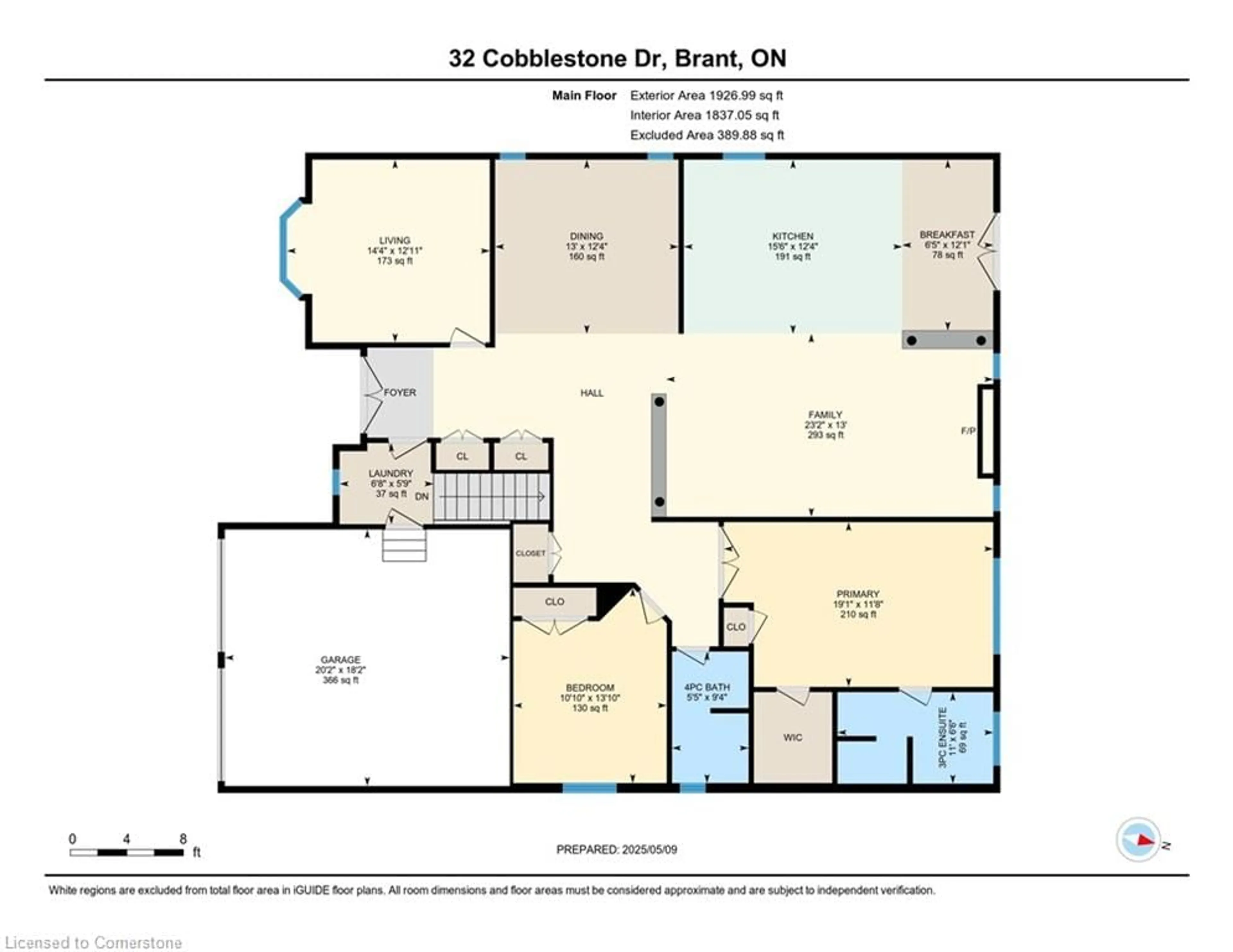 Floor plan for 32 Cobblestone Dr, Paris Ontario N3L 4G1