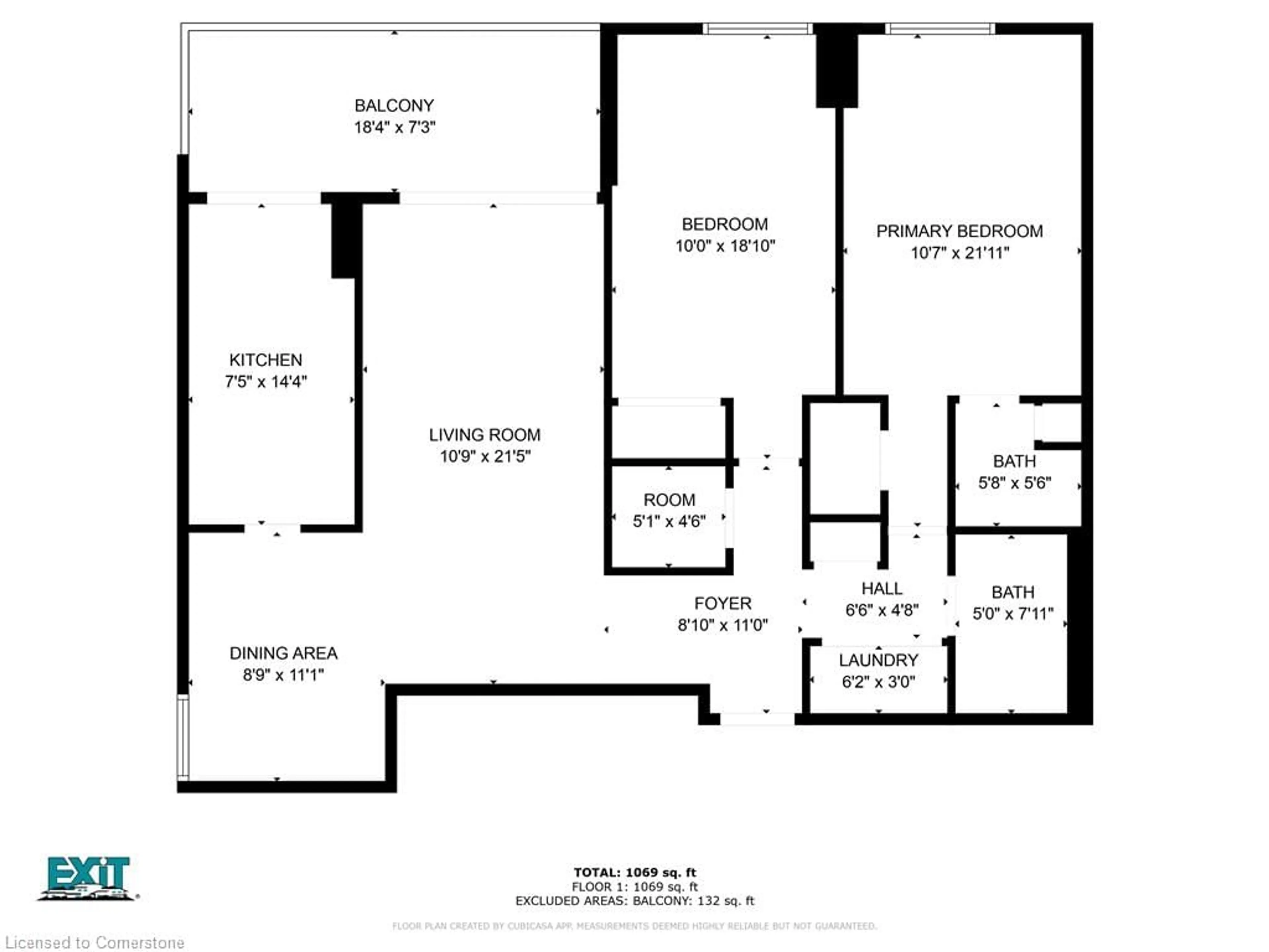 Floor plan for 1425 Ghent Ave #907, Burlington Ontario L7S 1X5