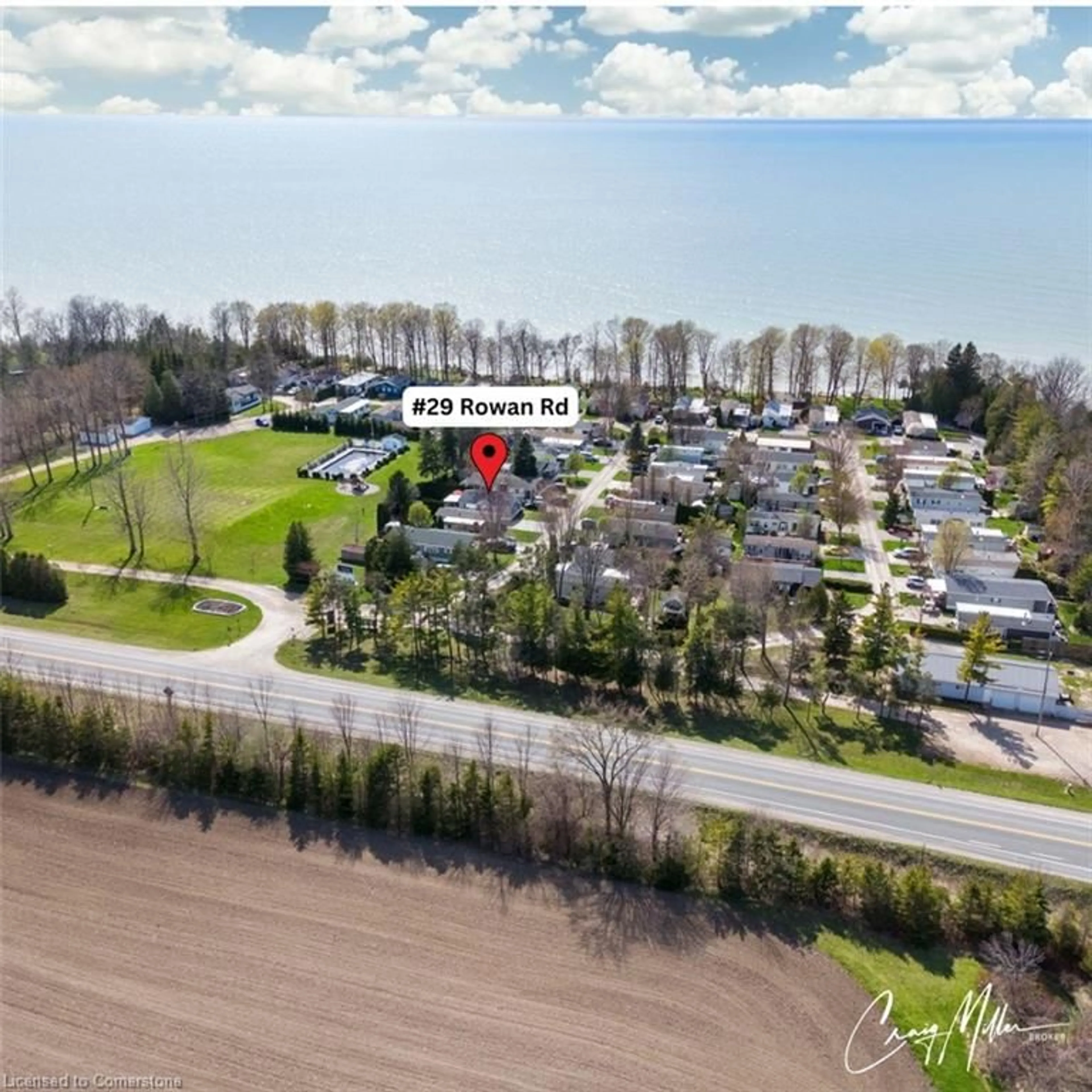 A pic from outside/outdoor area/front of a property/back of a property/a pic from drone, water/lake/river/ocean view for 77307 Bluewater Hwy #29, Bayfield Ontario N0M 1G0
