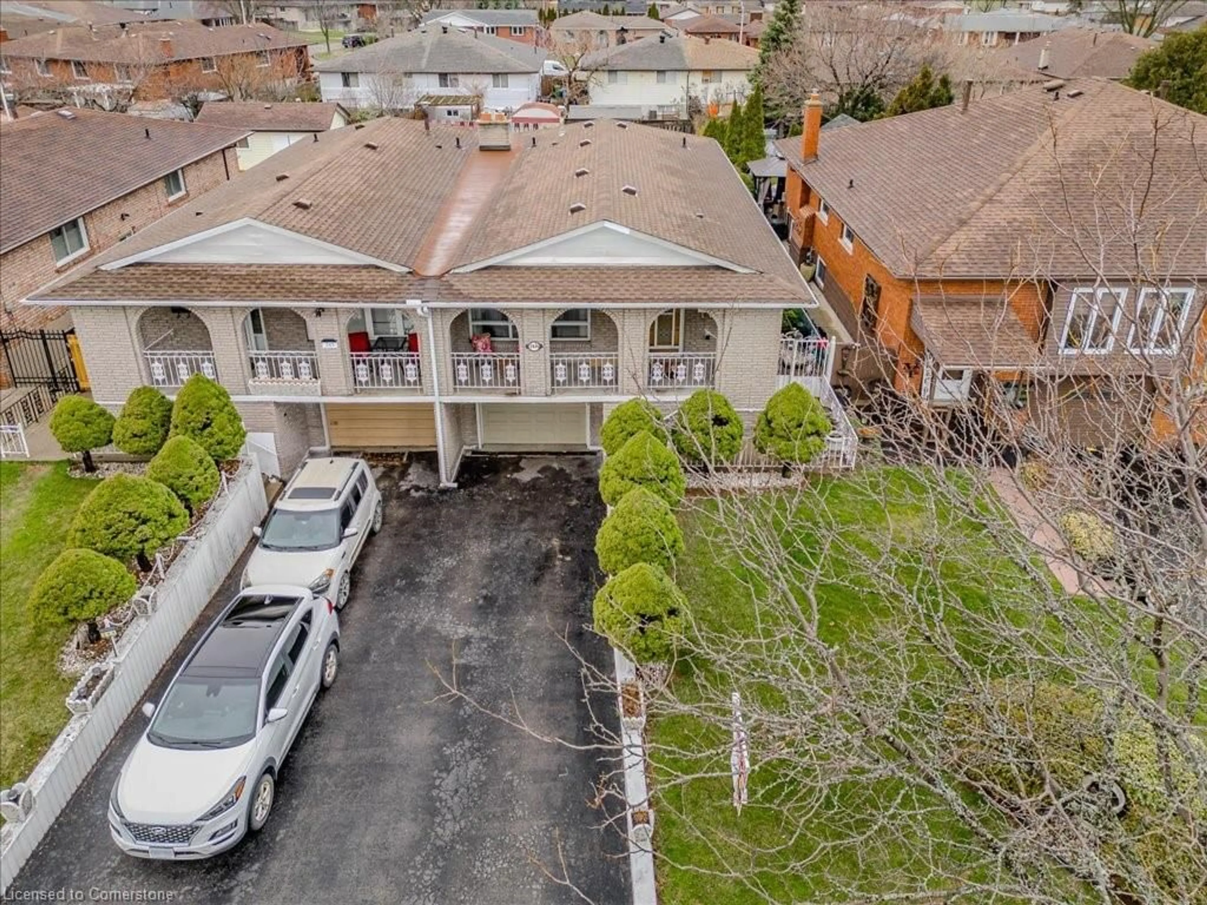 A pic from outside/outdoor area/front of a property/back of a property/a pic from drone, street for 243 A Green Rd, Stoney Creek Ontario L8E 3J5