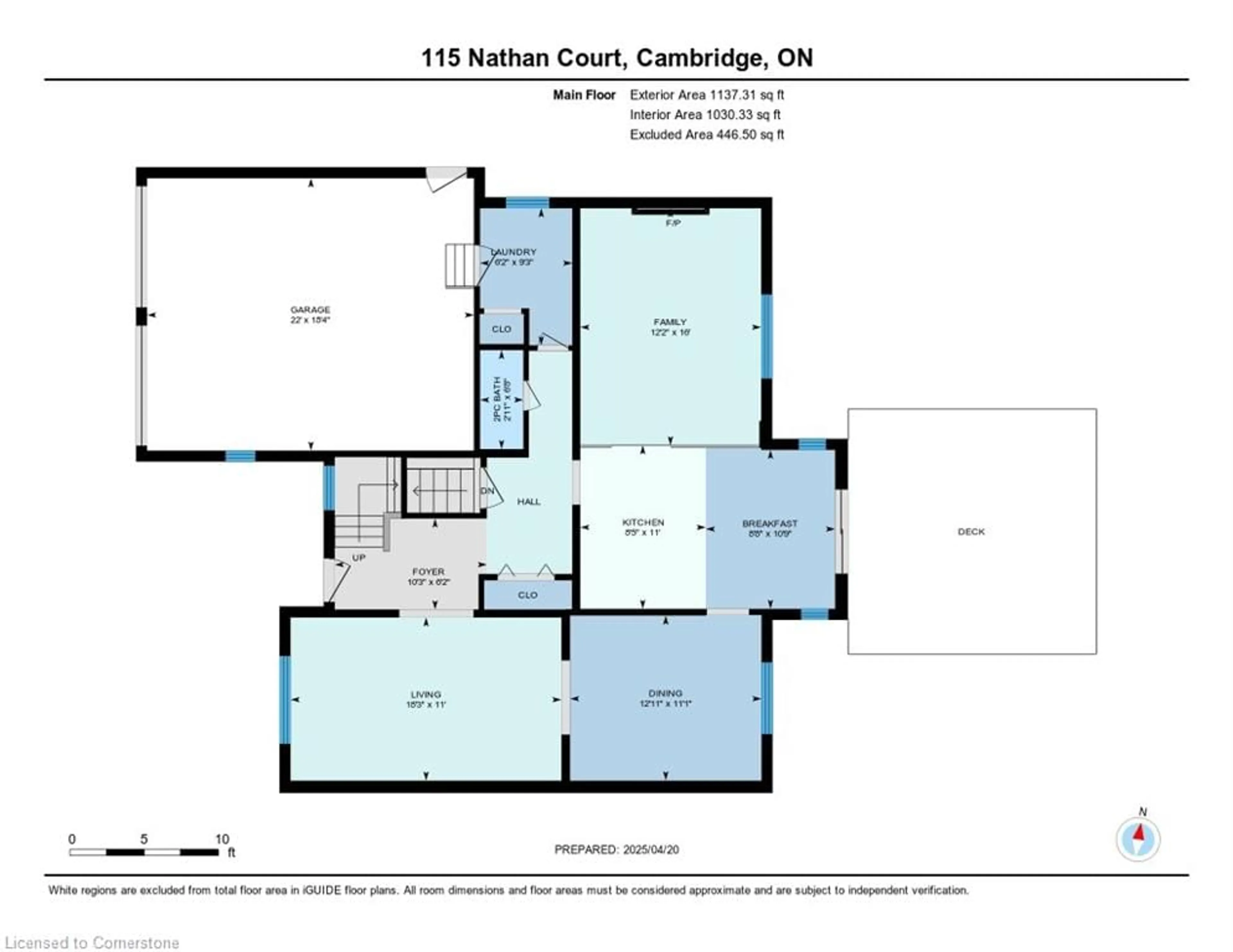 Floor plan for 115 Nathan Crt, Cambridge Ontario N1P 1C1