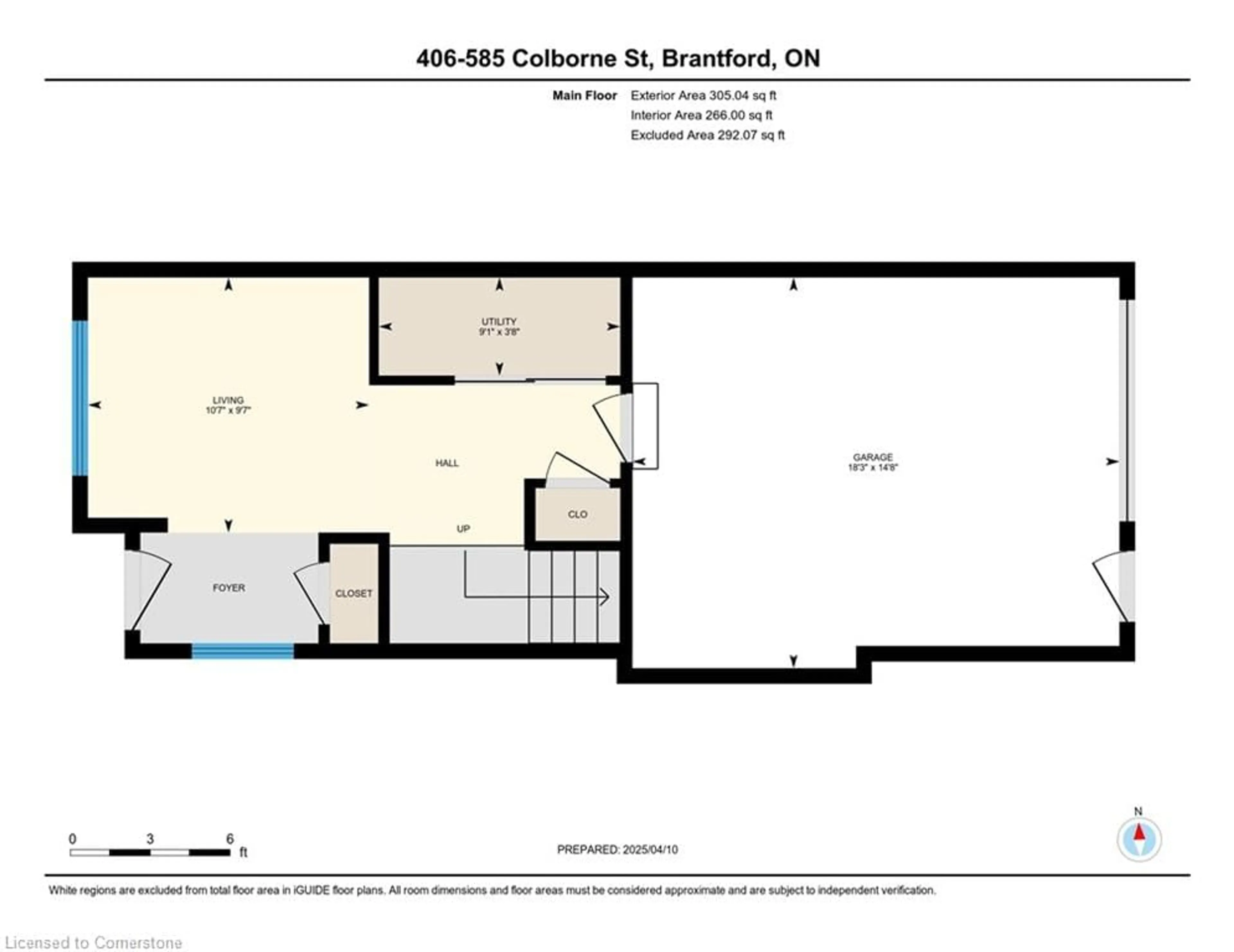 Floor plan for 585 Colborne St #406, Brantford Ontario N3S 0K4