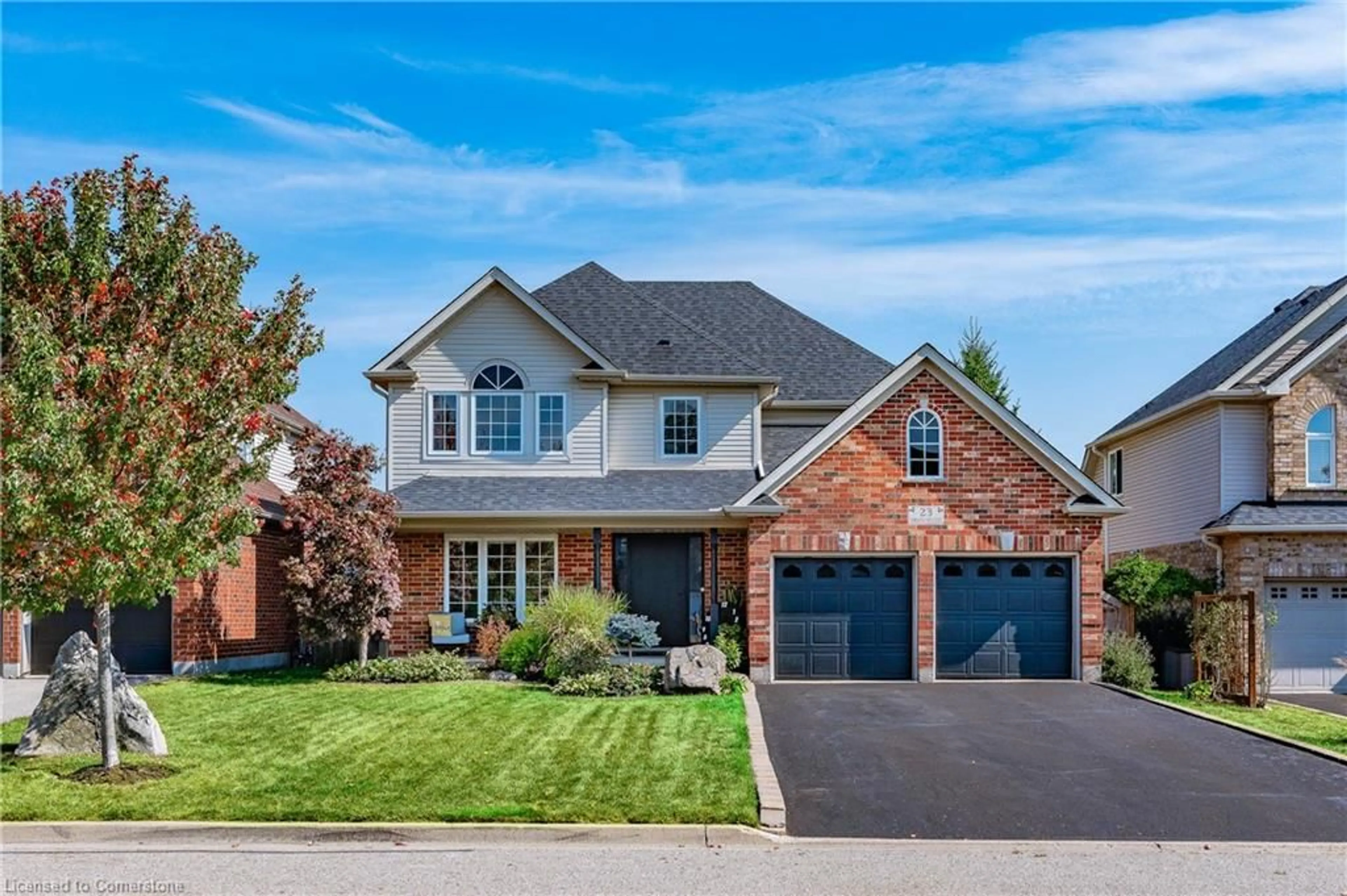 Home with brick exterior material, street for 23 Dawkins Cres, Acton Ontario L7J 2Z4