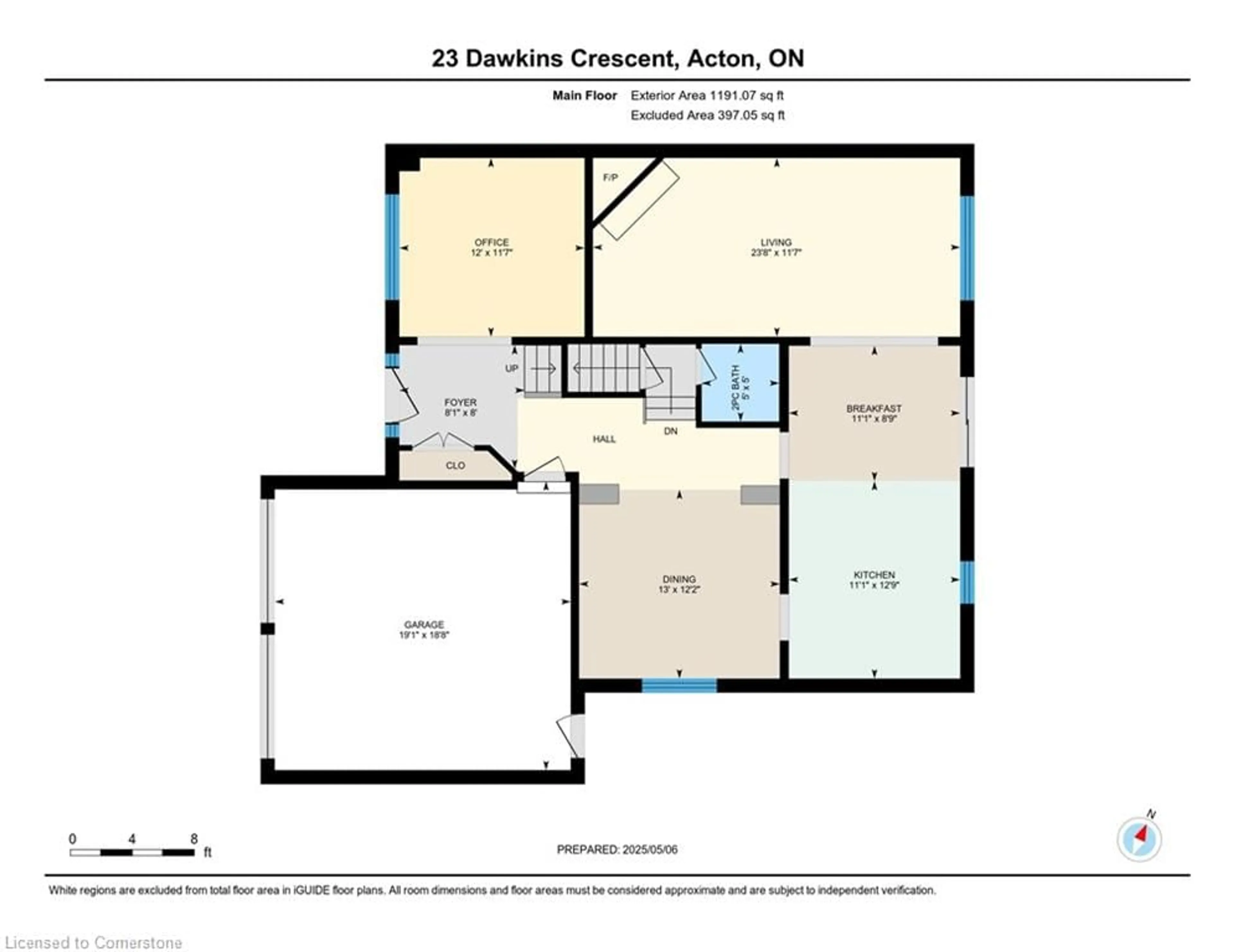 Floor plan for 23 Dawkins Cres, Acton Ontario L7J 2Z4