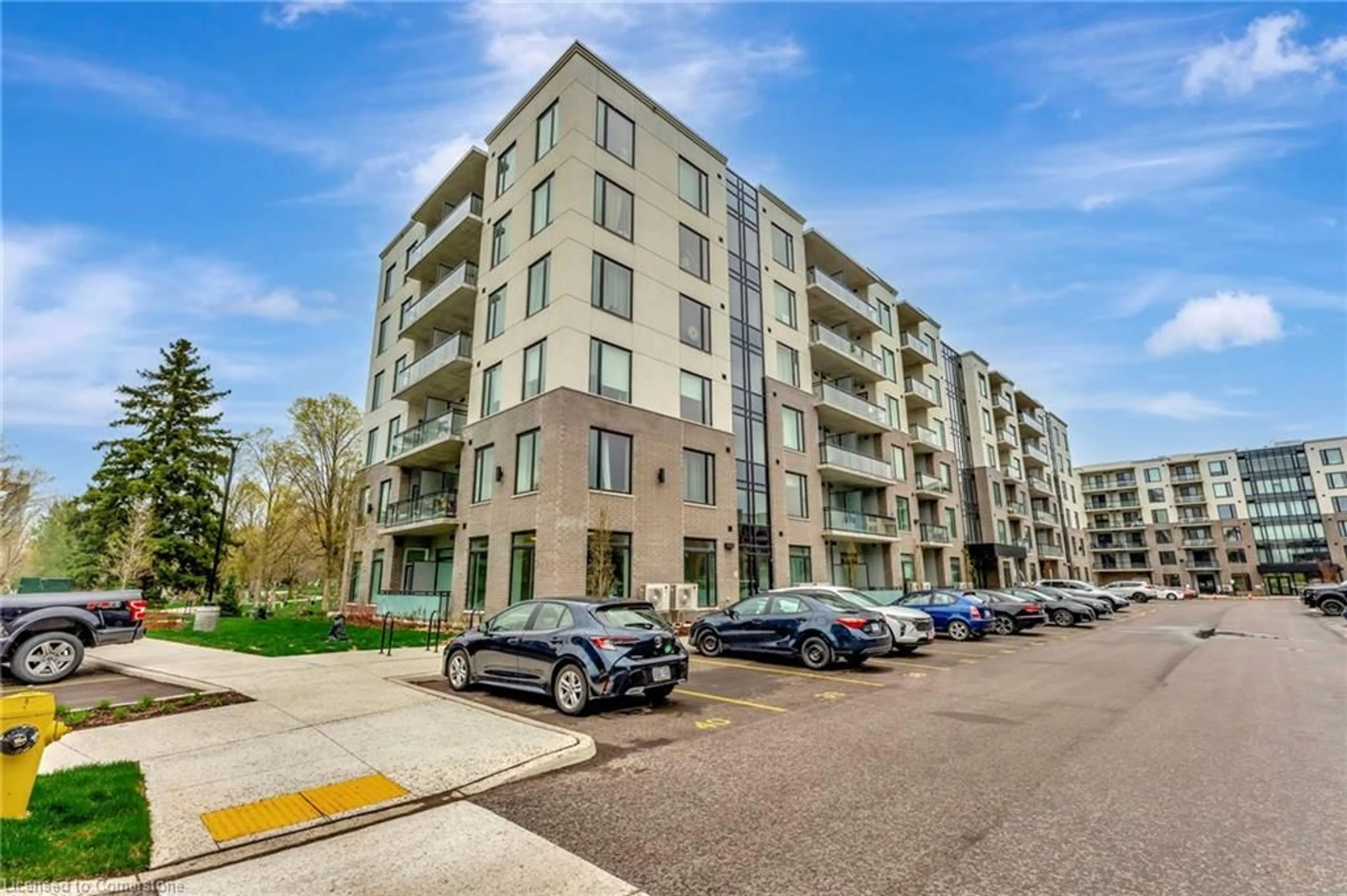 A pic from outside/outdoor area/front of a property/back of a property/a pic from drone, street for 107 Roger St #516, Waterloo Ontario N2J 0G3