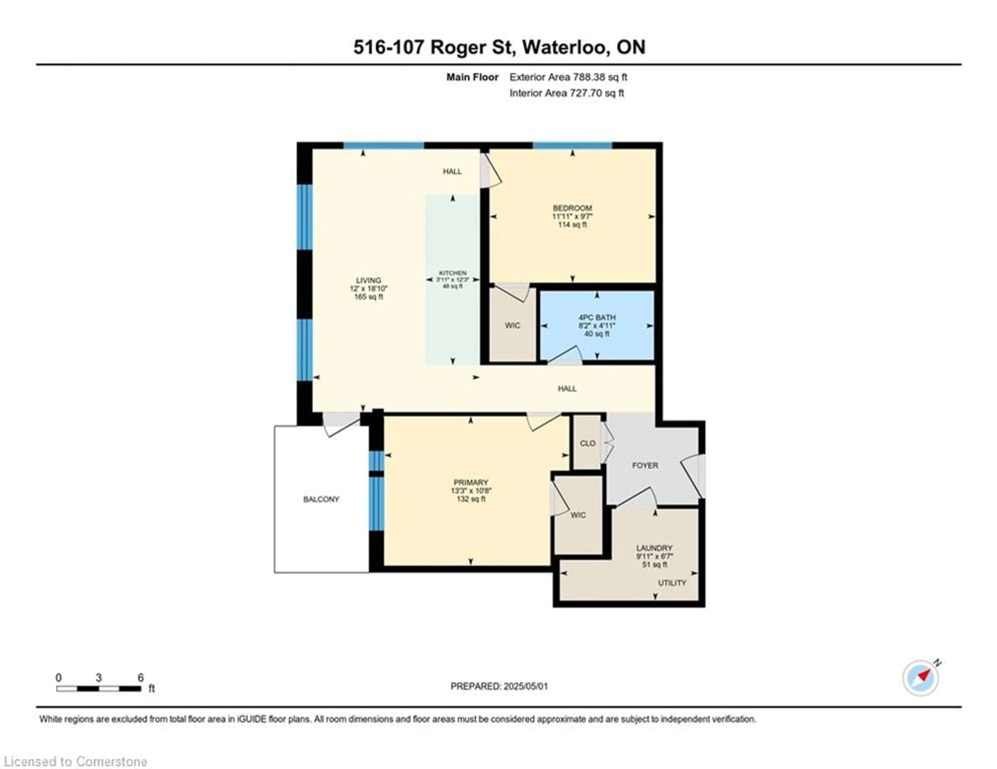 Floor plan for 107 Roger St #516, Waterloo Ontario N2J 0G3