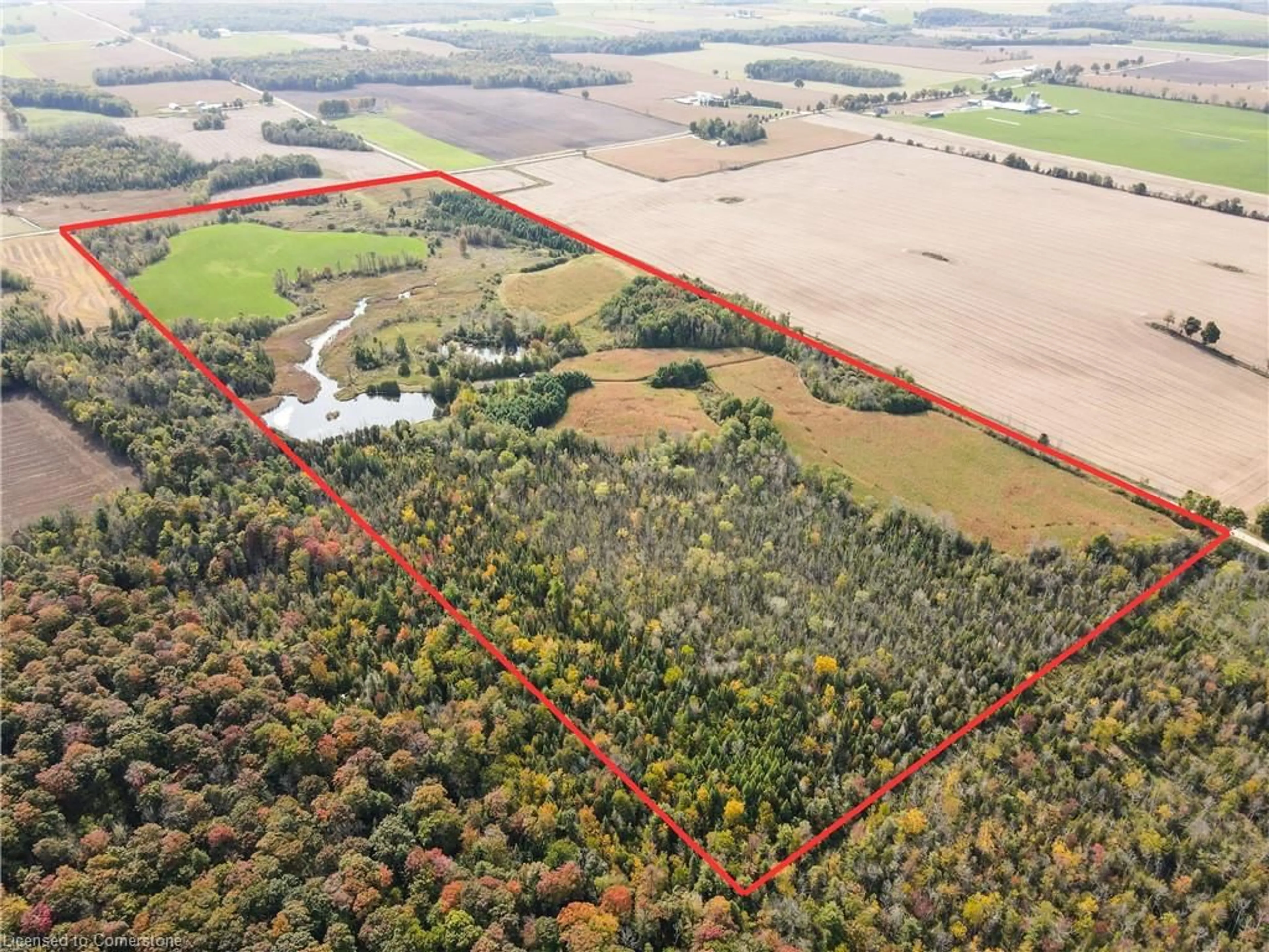 A pic from outside/outdoor area/front of a property/back of a property/a pic from drone, forest/trees view for 89706 Malcolm Line, Clifford Ontario N0G 1M0