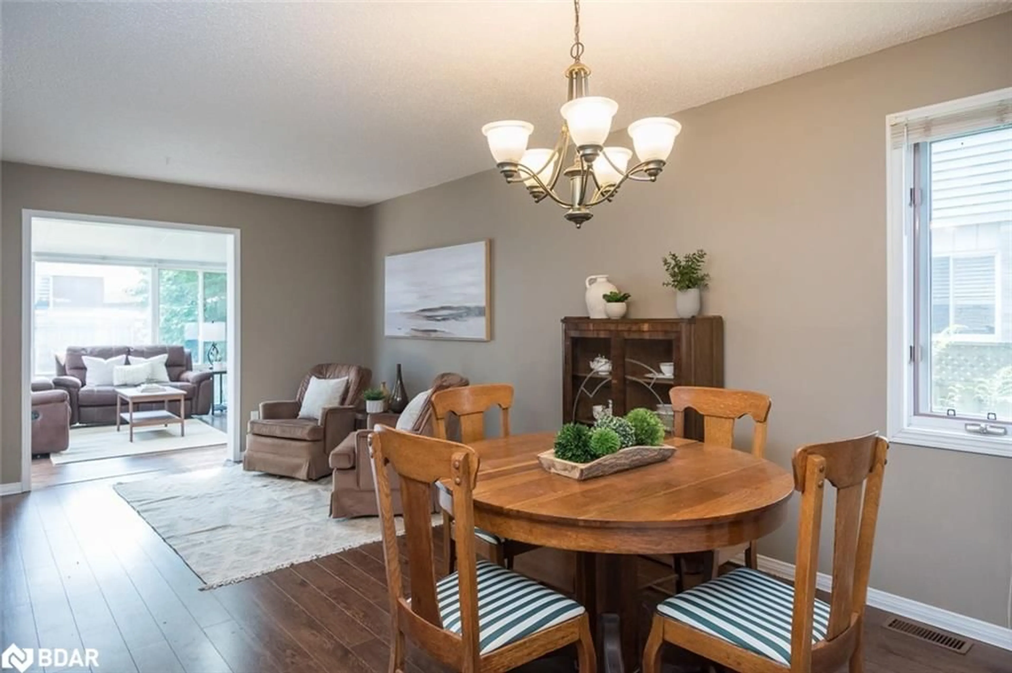Dining room, wood/laminate floor for 79 Ironstone Dr, Cambridge Ontario N1P 1A2