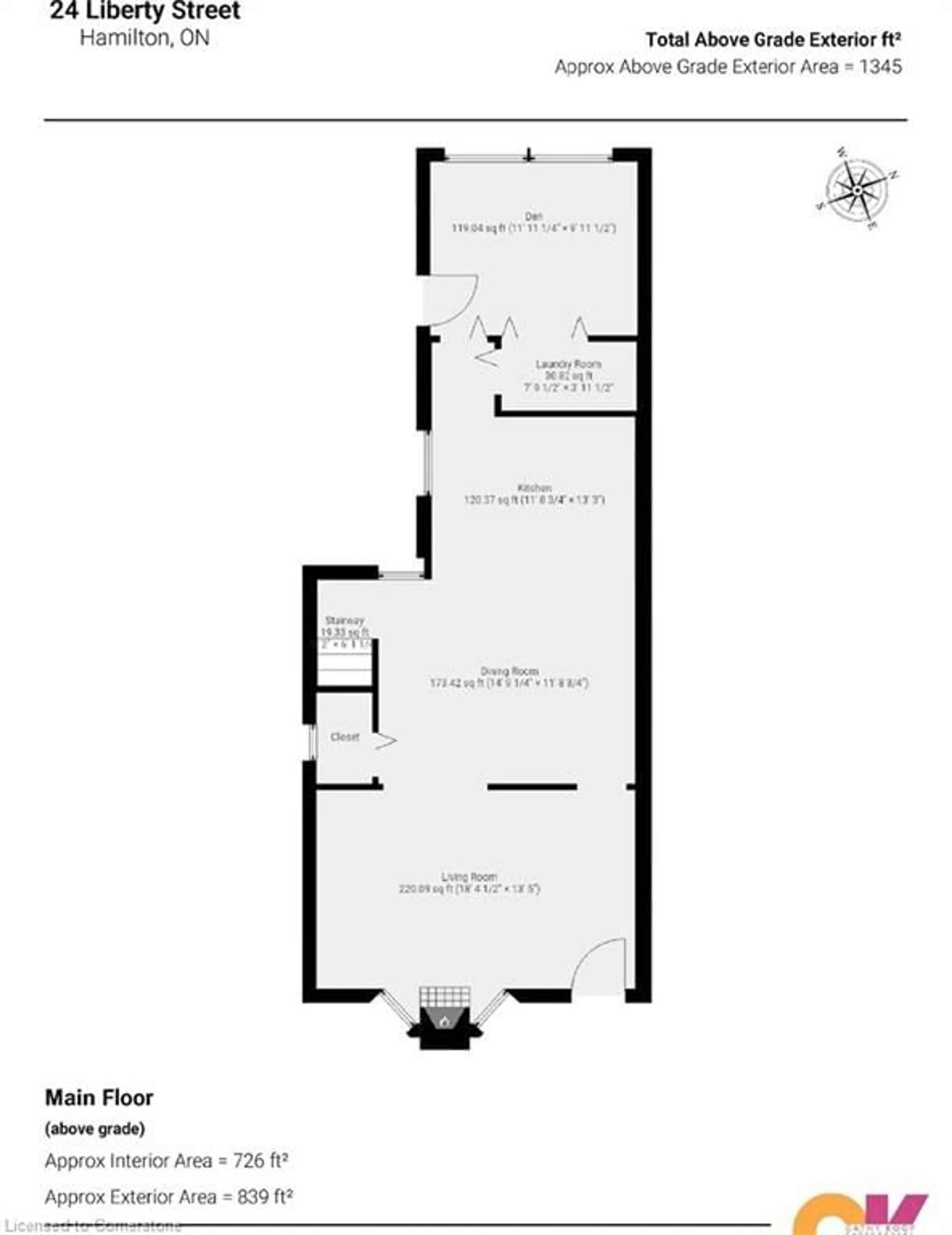 Floor plan for 24 Liberty St, Hamilton Ontario L8N 2N6