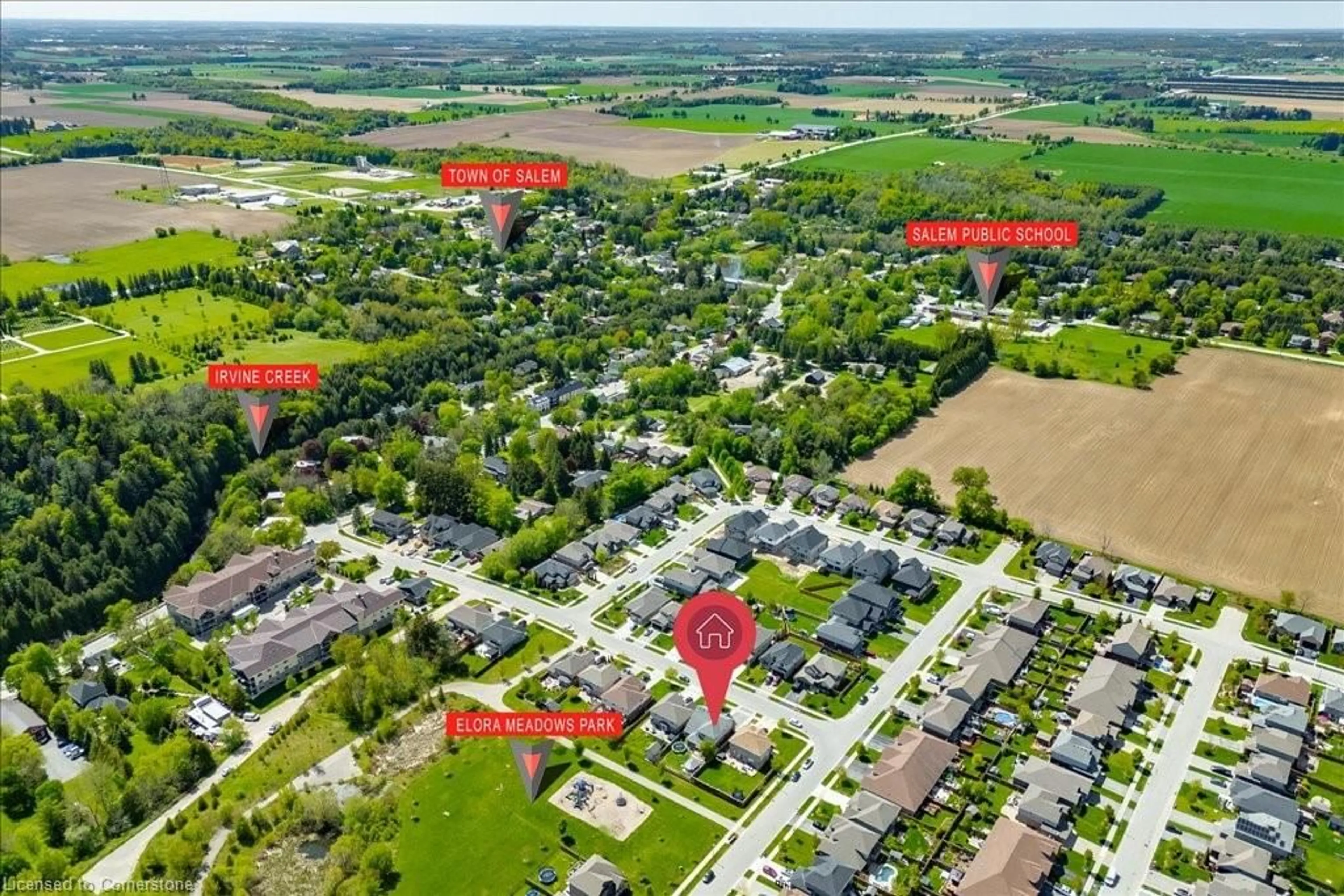 A pic from outside/outdoor area/front of a property/back of a property/a pic from drone, street for 71 Stumpf St, Elora Ontario N0B 1S0
