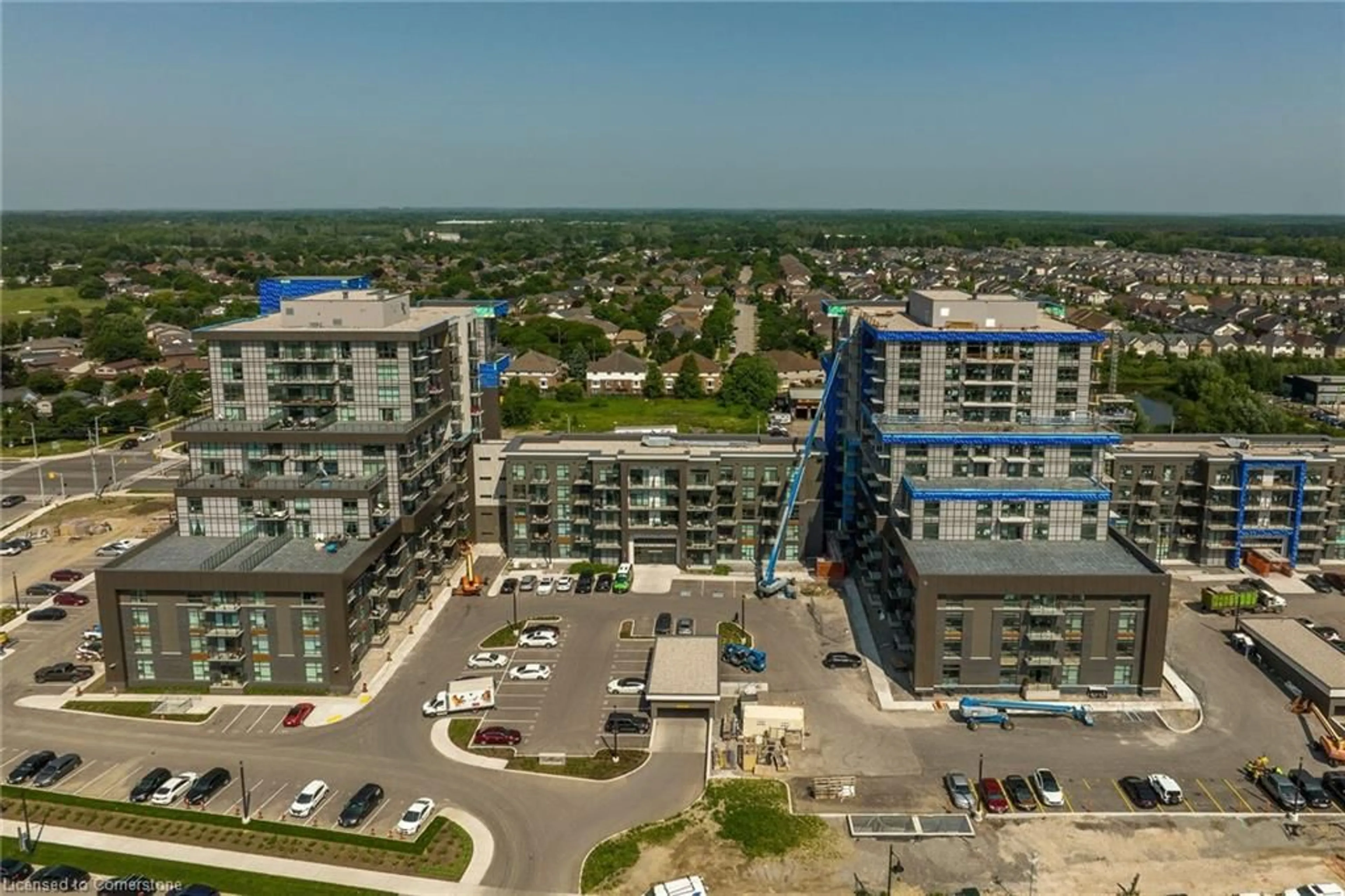 A pic from outside/outdoor area/front of a property/back of a property/a pic from drone, city buildings view from balcony for 460 Dundas St #331, Waterdown Ontario L9B 2A5