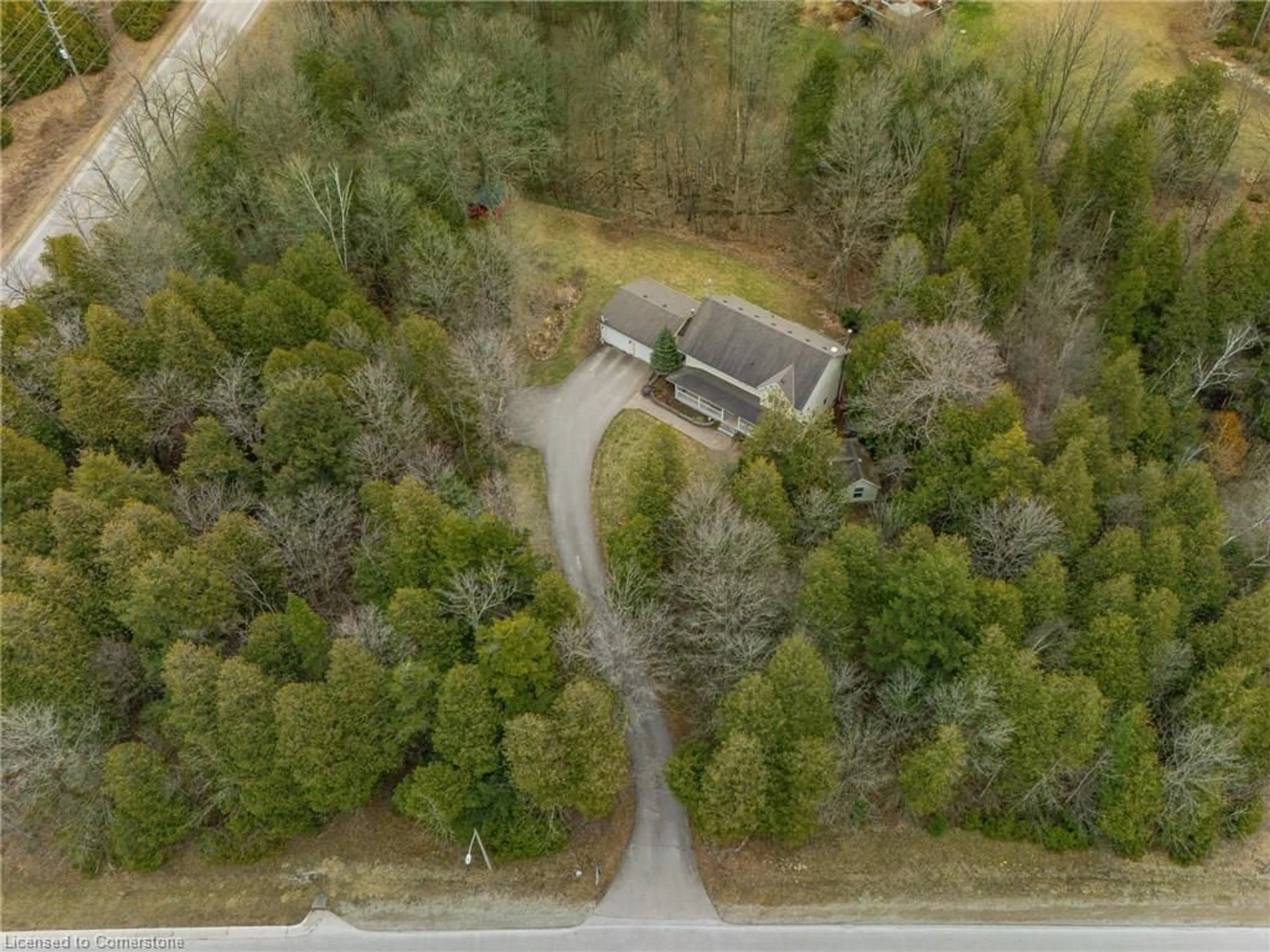 A pic from outside/outdoor area/front of a property/back of a property/a pic from drone, forest/trees view for 5120 Pineridge Dr, Acton Ontario L7J 2L7