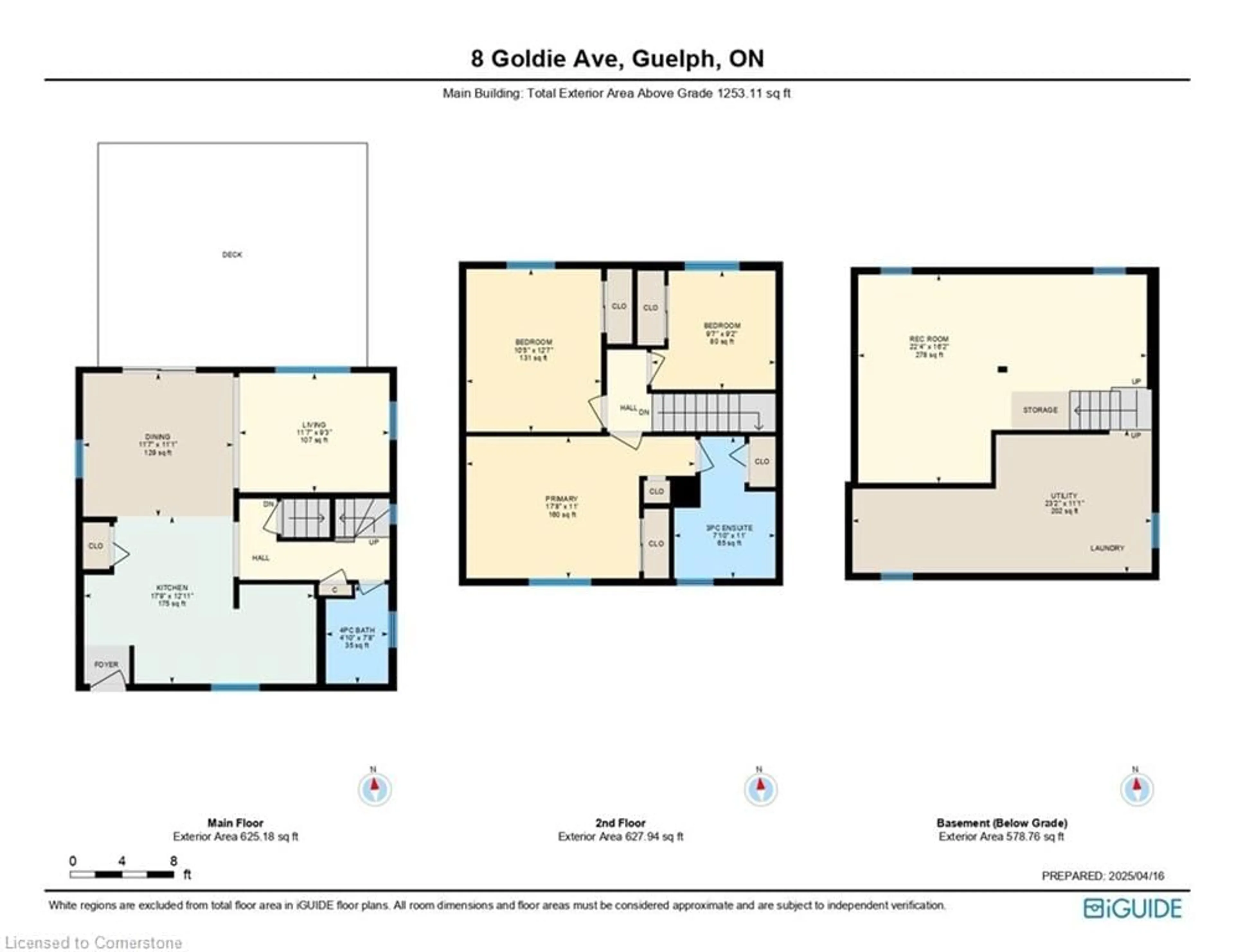 Floor plan for 8 Goldie Ave, Guelph Ontario N1H 6A4