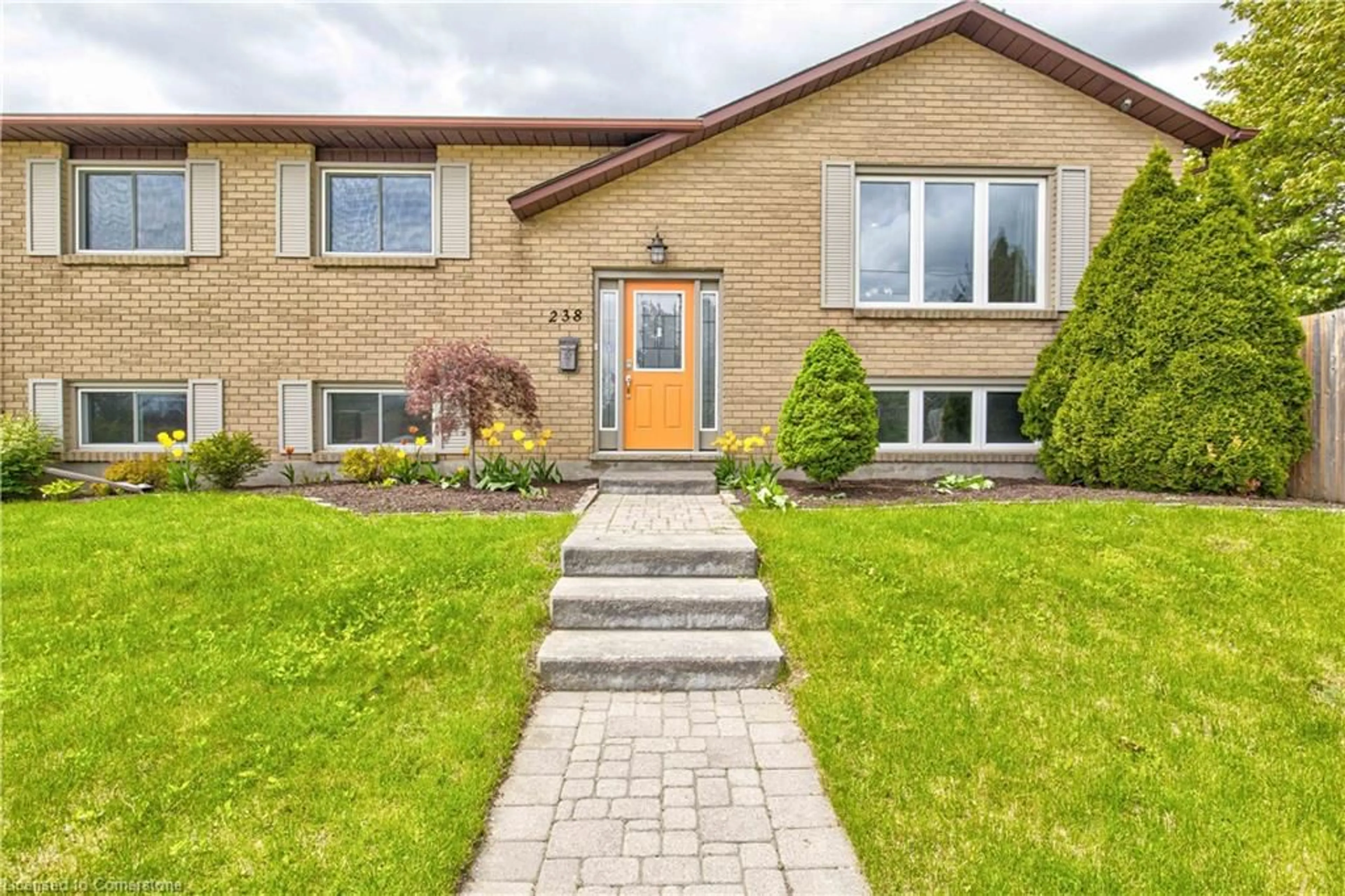 Home with brick exterior material, street for 238 Foxhunt Rd, Waterloo Ontario N2K 2R9