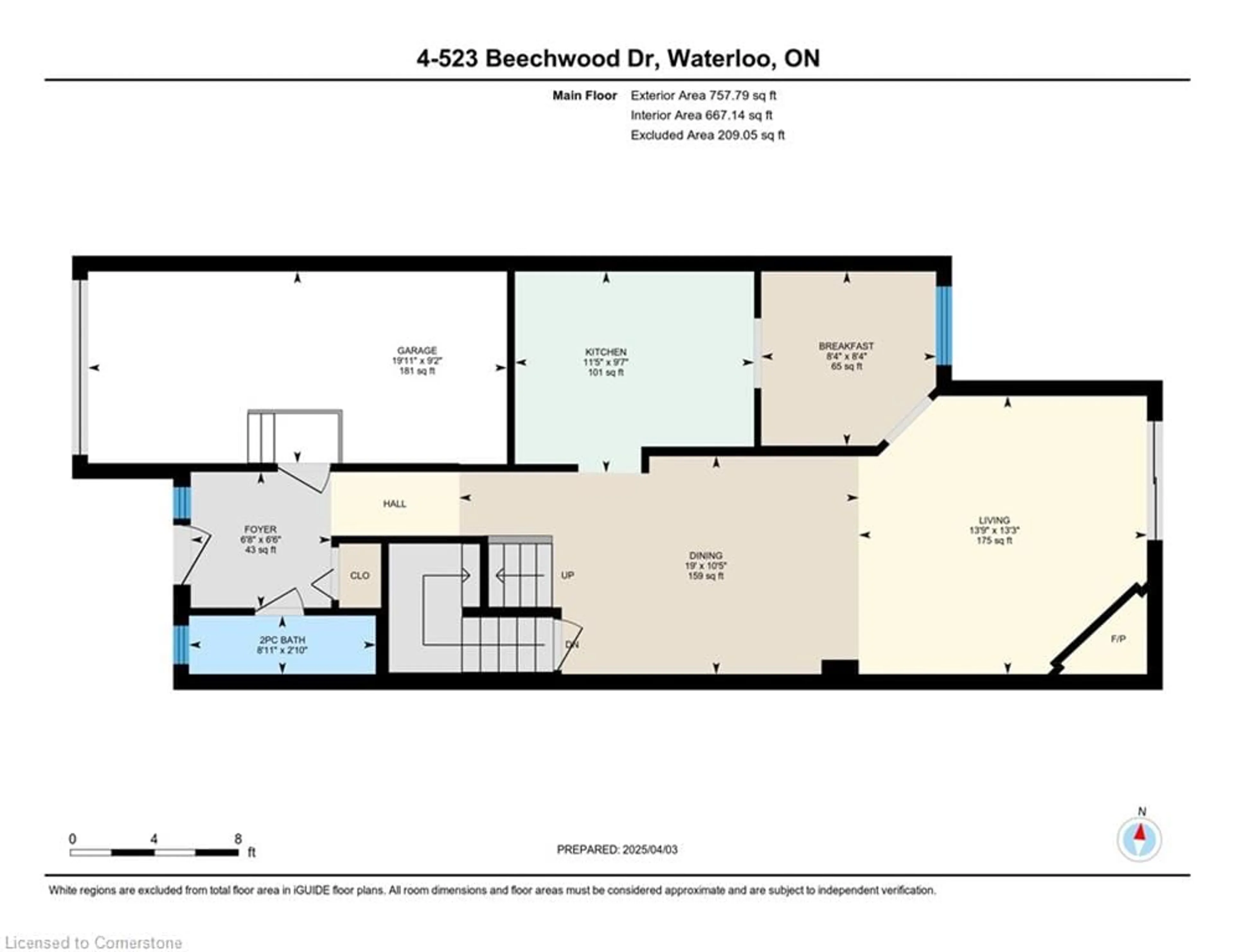 Floor plan for 523 Beechwood Dr #4, Waterloo Ontario N2T 2G7
