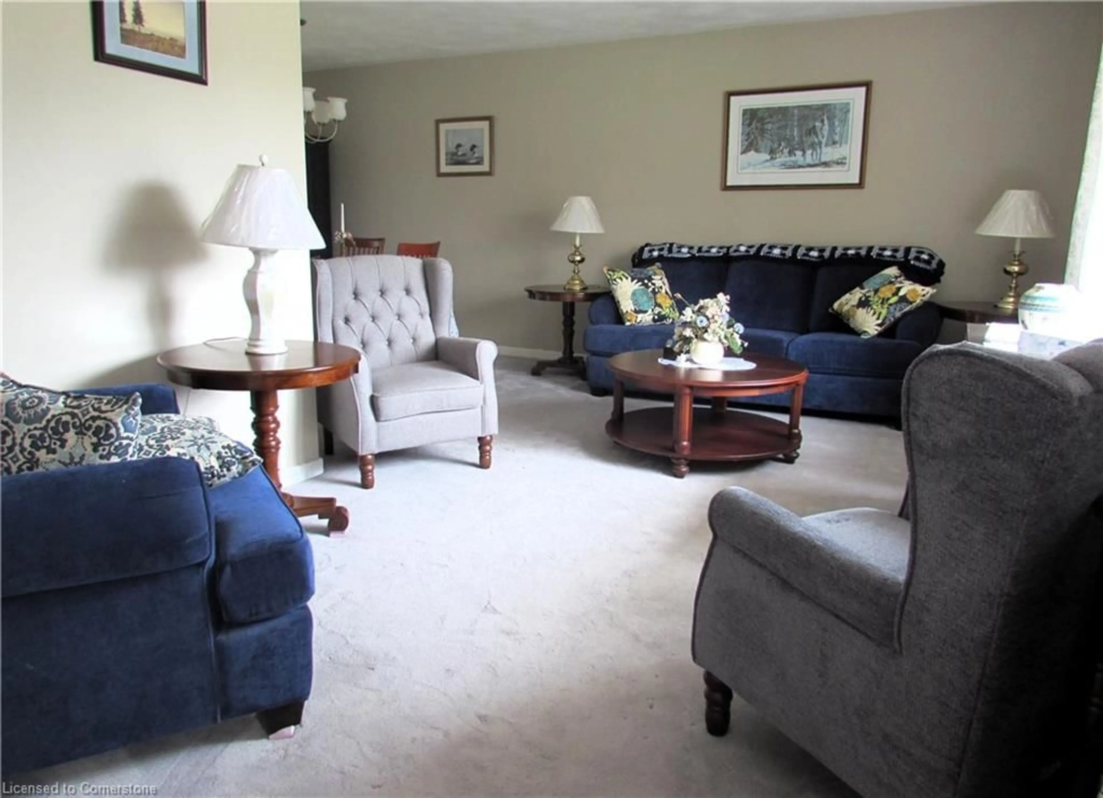 Living room with furniture, carpet floor for 43 Cherry St, Simcoe Ontario N3Y 1B3