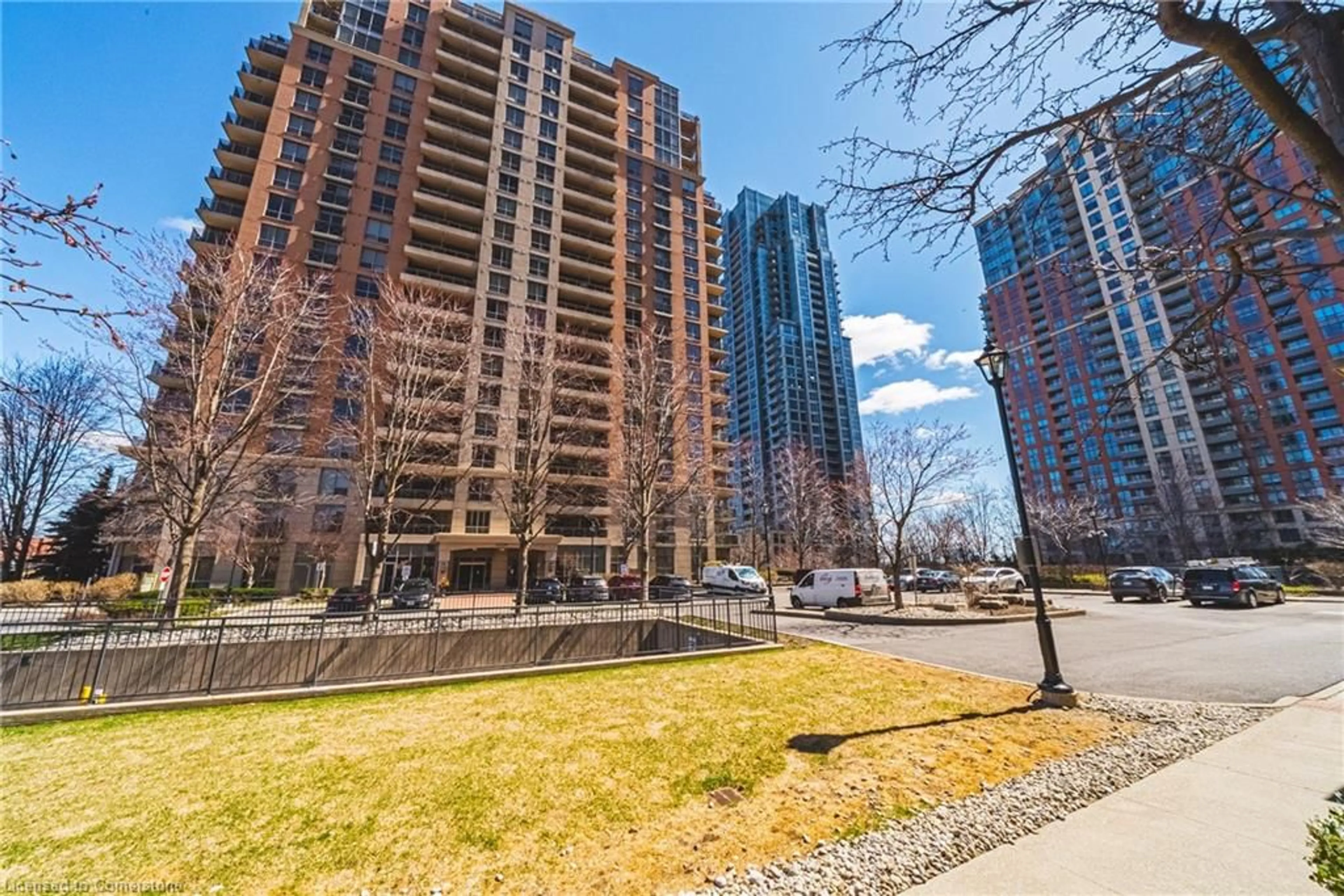 Patio, city buildings view from balcony for 5229 Dundas St #1181, Etobicoke Ontario M9B 6L9