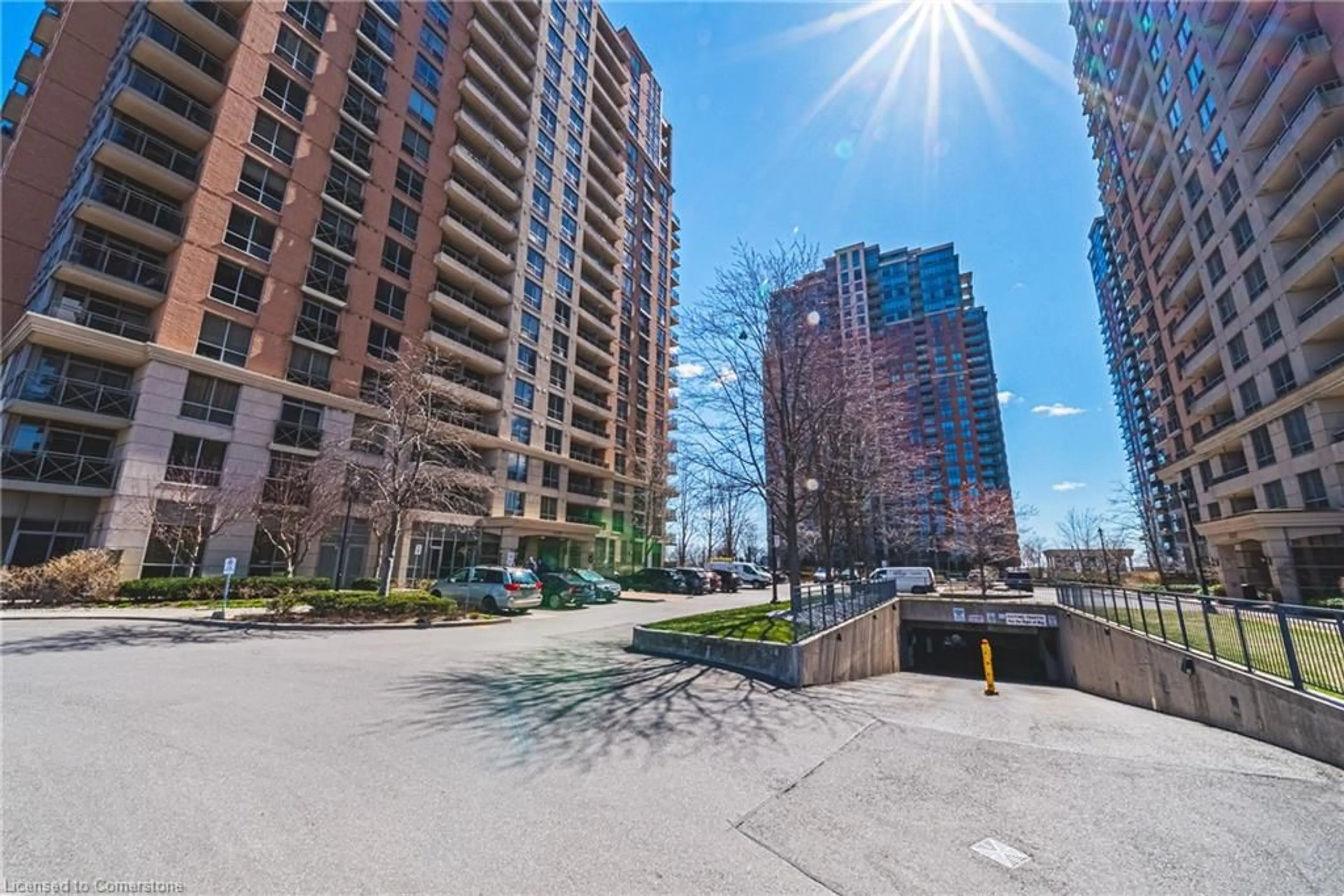 Patio, city buildings view from balcony for 5229 Dundas St #1181, Etobicoke Ontario M9B 6L9